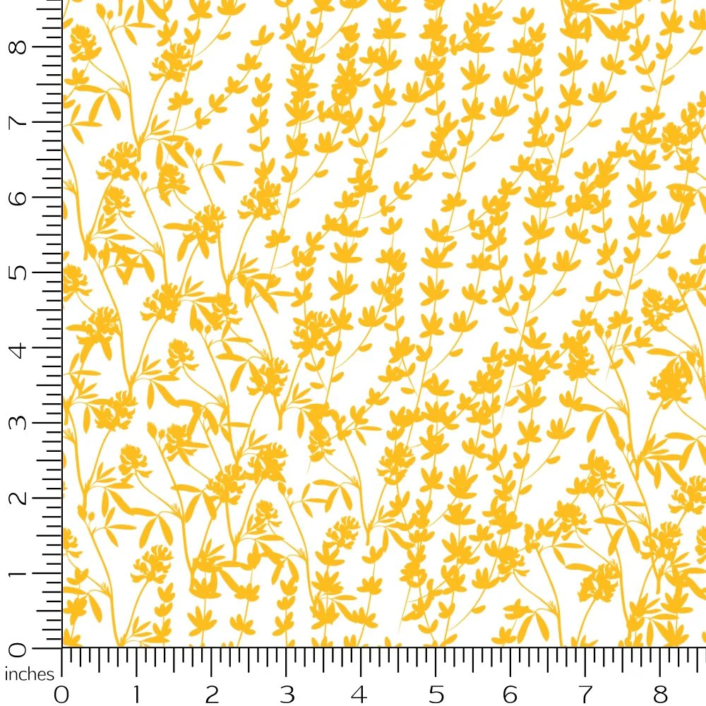 Sunflowers and Bees Floral Fabric - White - Image 2