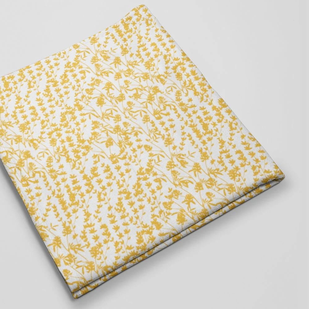 Sunflowers and Bees Floral Fabric - White - Image 3