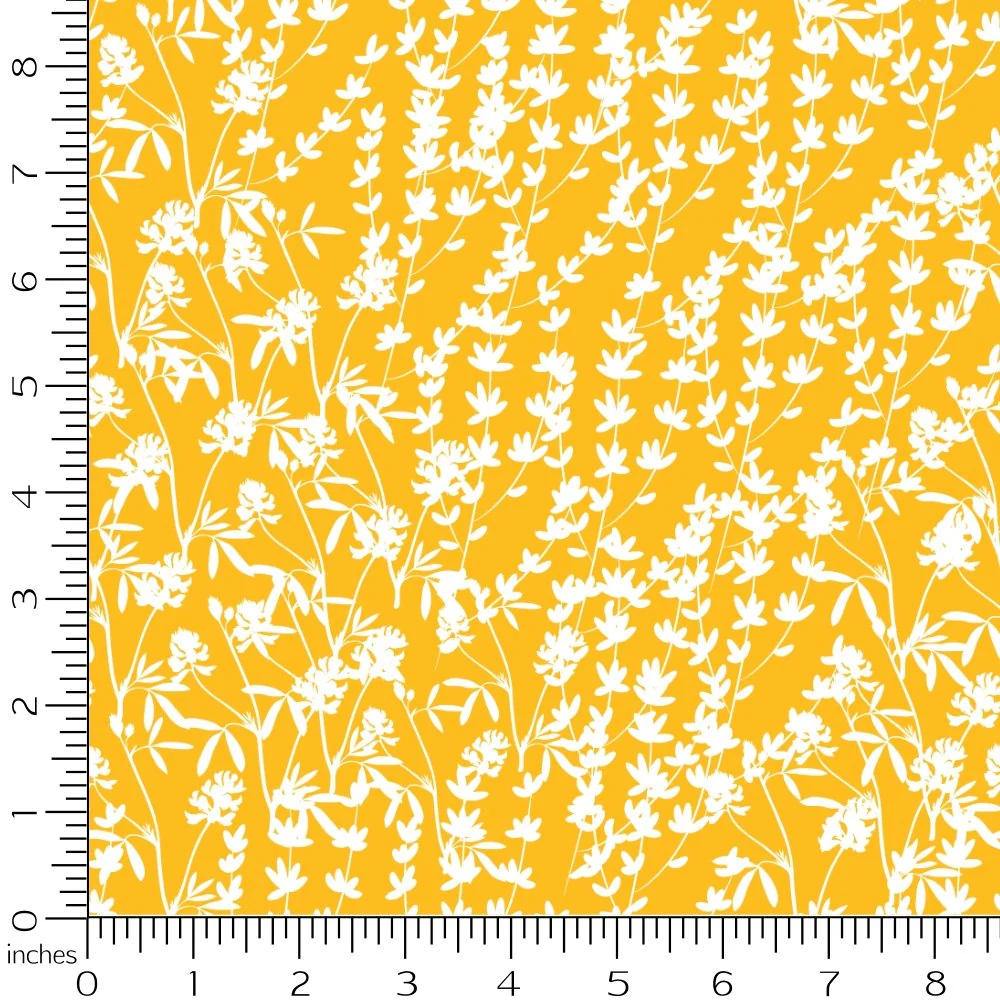 Sunflowers and Bees Floral Fabric - Yellow - Image 2
