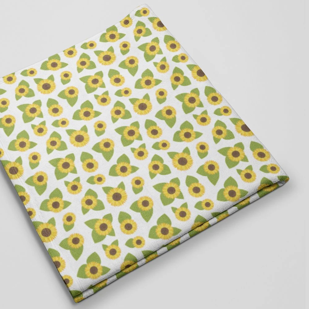Sunflowers and Bees Flowers and Leaves Fabric - Image 3