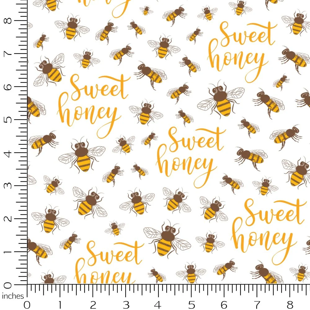 Sunflowers and Bees Font Fabric - Image 2