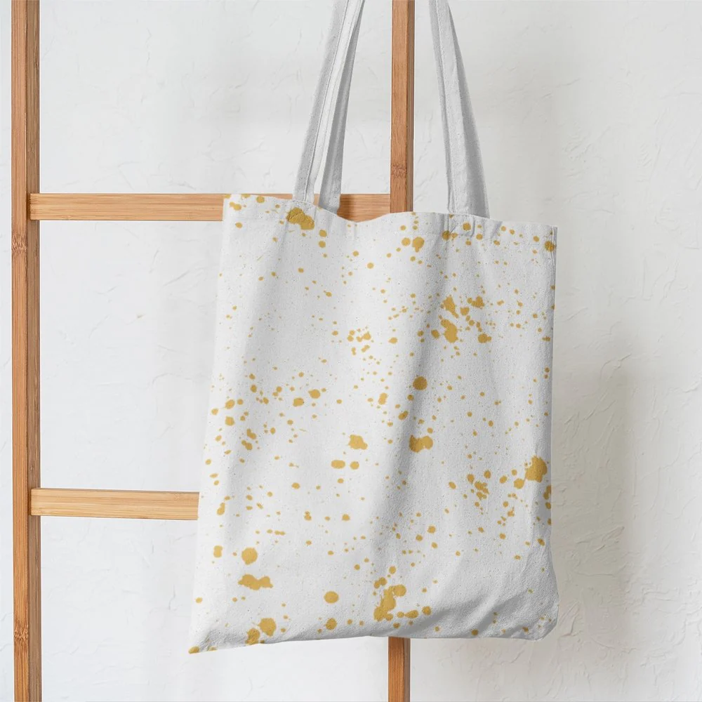 Sunflowers and Bees Yellow Paint Splatter Fabric - Image 4