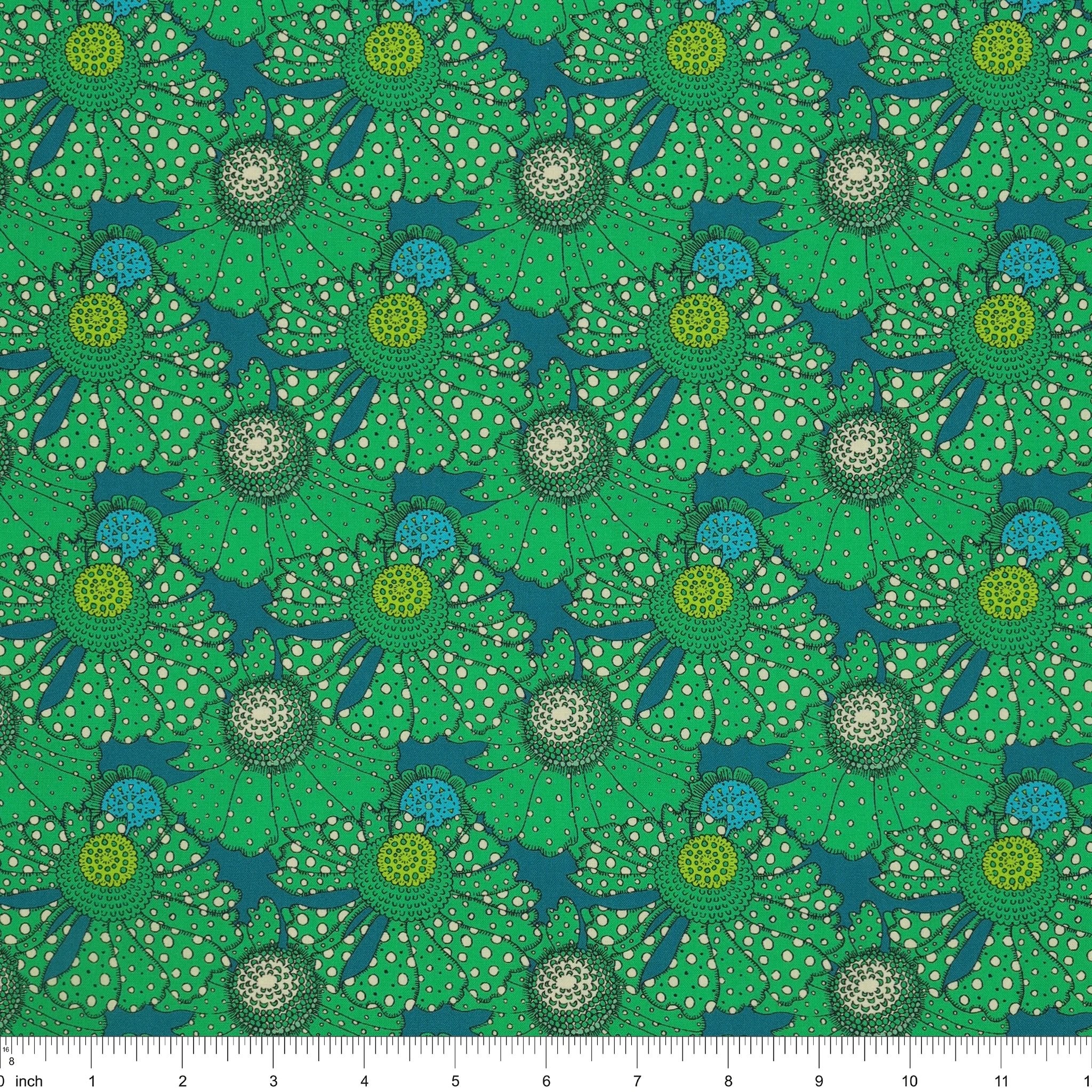 Sunshine Fabric Collection - Polka Flower Chlorophyll - Image 3