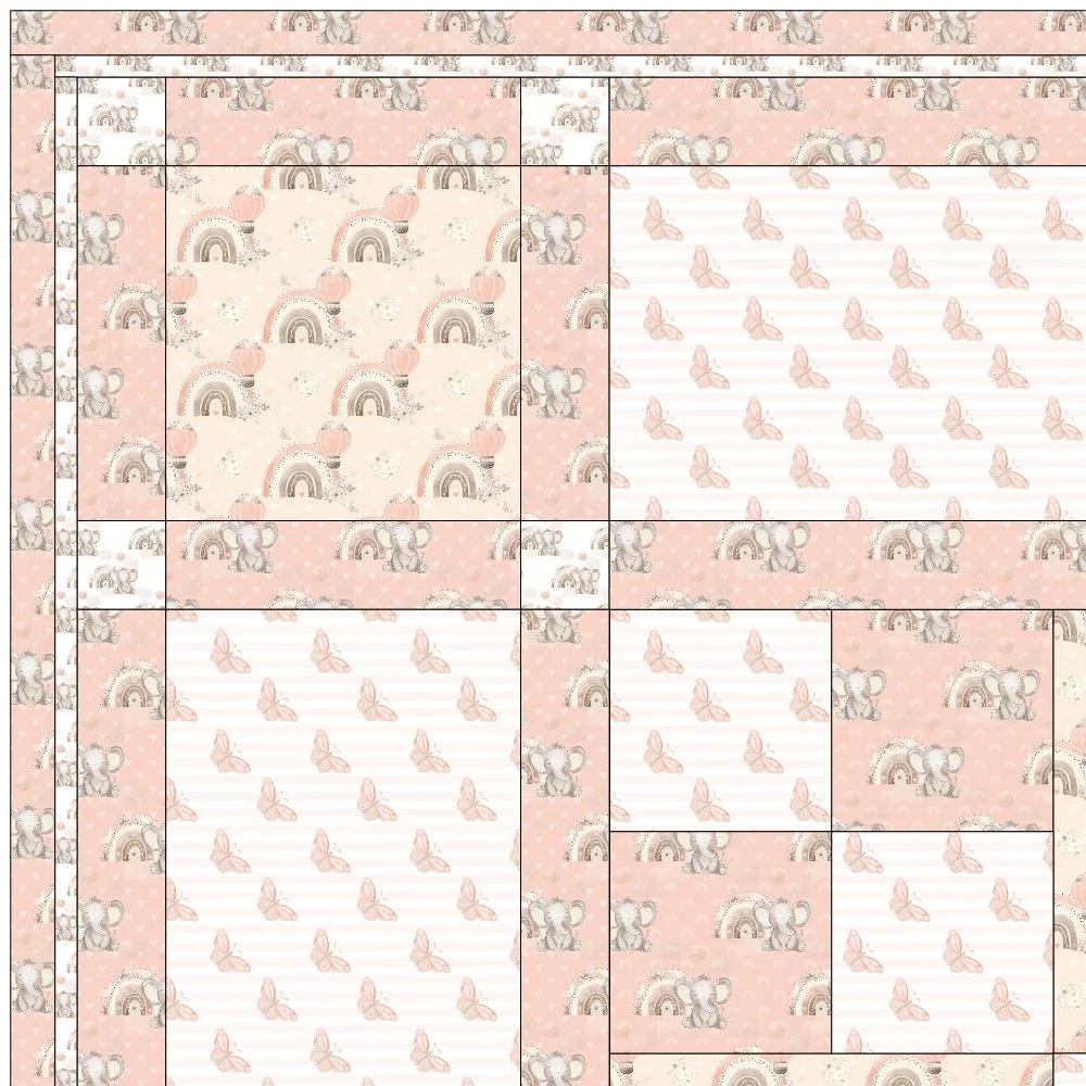 Sweet Baby Elephant Quilt Kit - 58 1/2" x 58 1/2" - Image 3