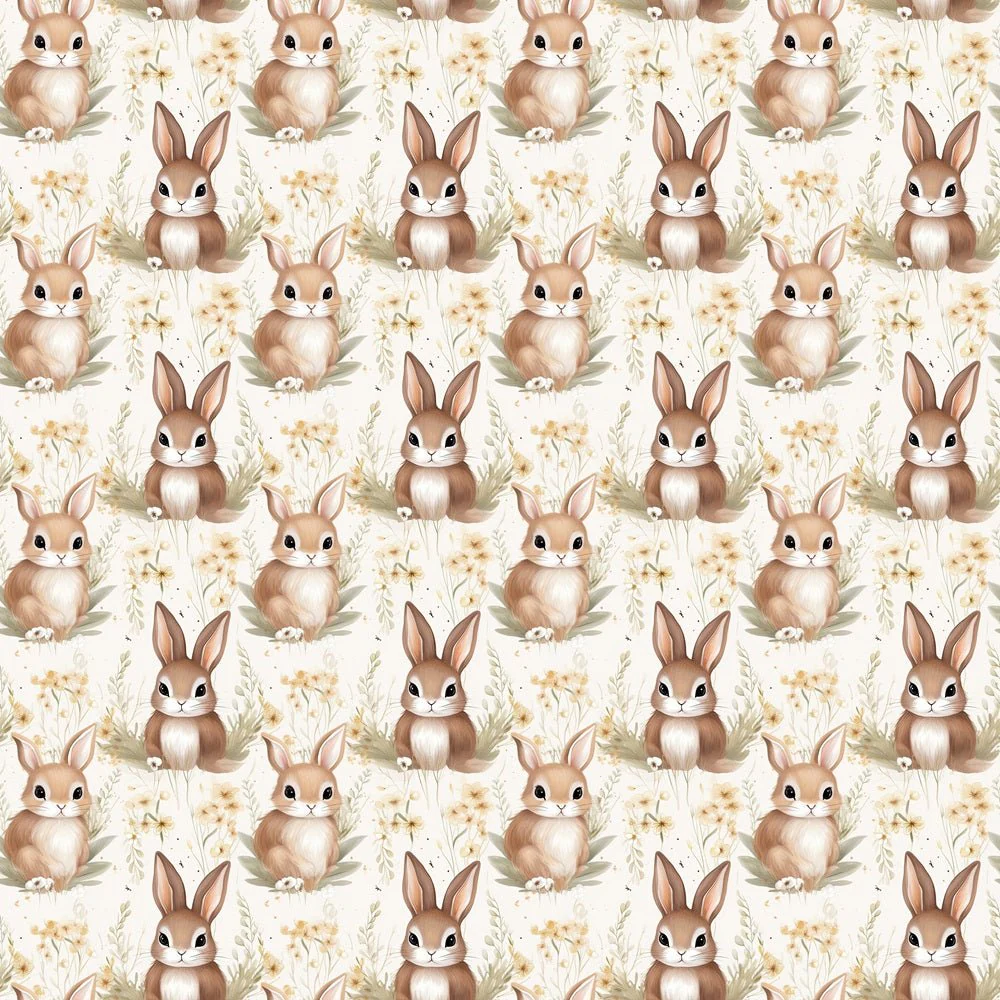 Sweet Bunnies & Floral Fabric