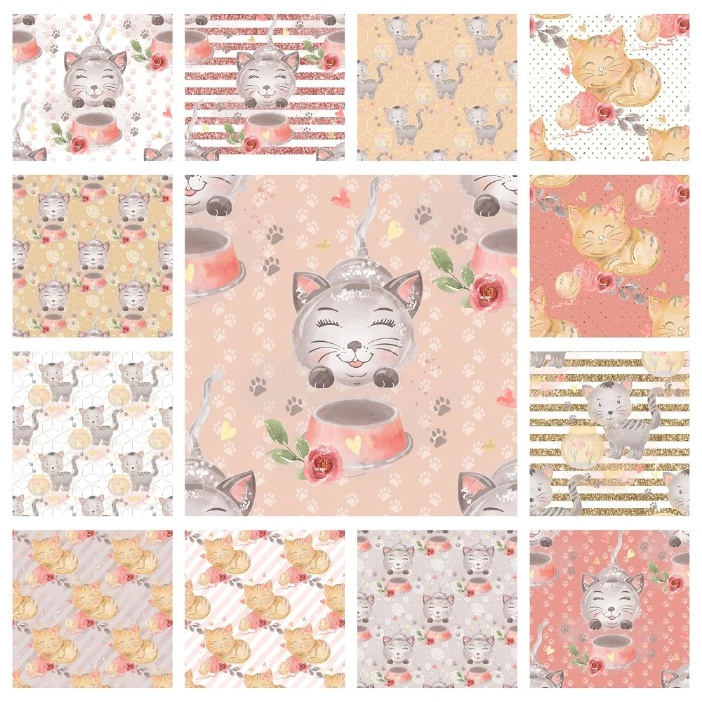 Sweet Cats Fabric Collection - 1/2 Yard Bundle