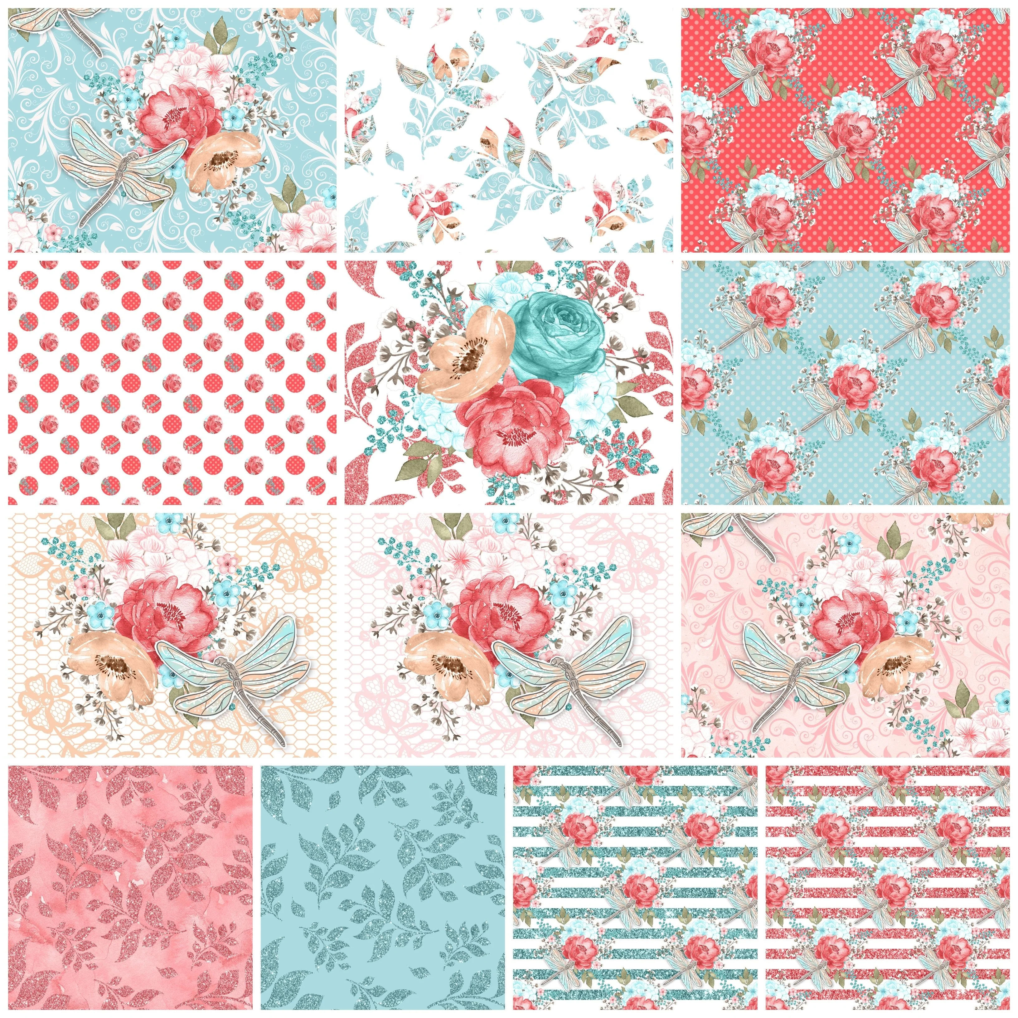 Sweet Dragonfly Fabric Collection - 1 Yard Bundle
