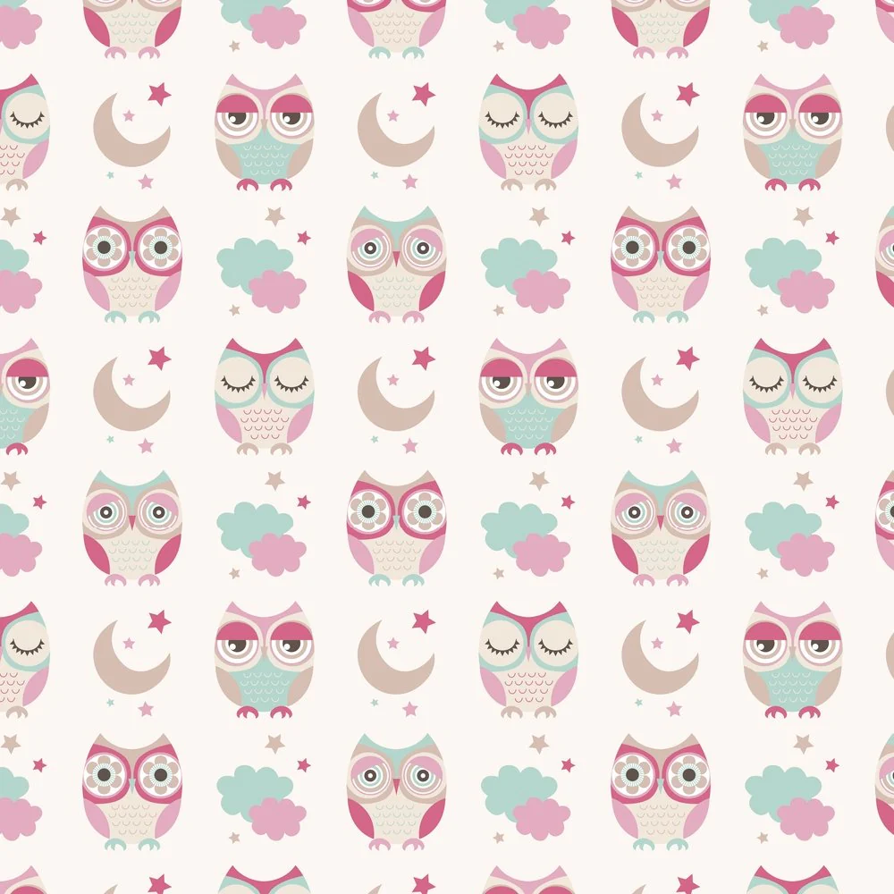 Sweet Dream Owl Fabric - Pastel