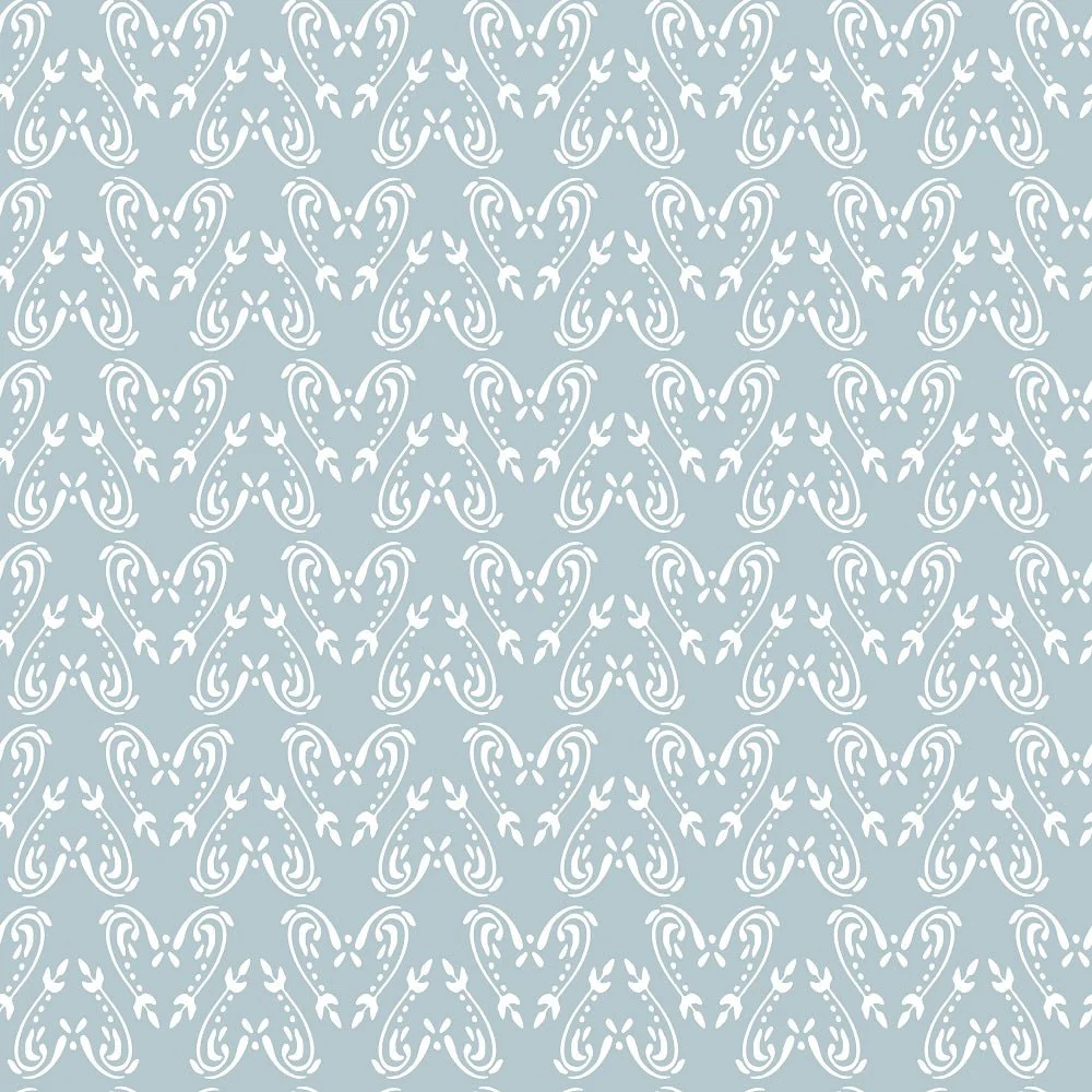 Sweet Like Roses Pattern Fabric - Blue