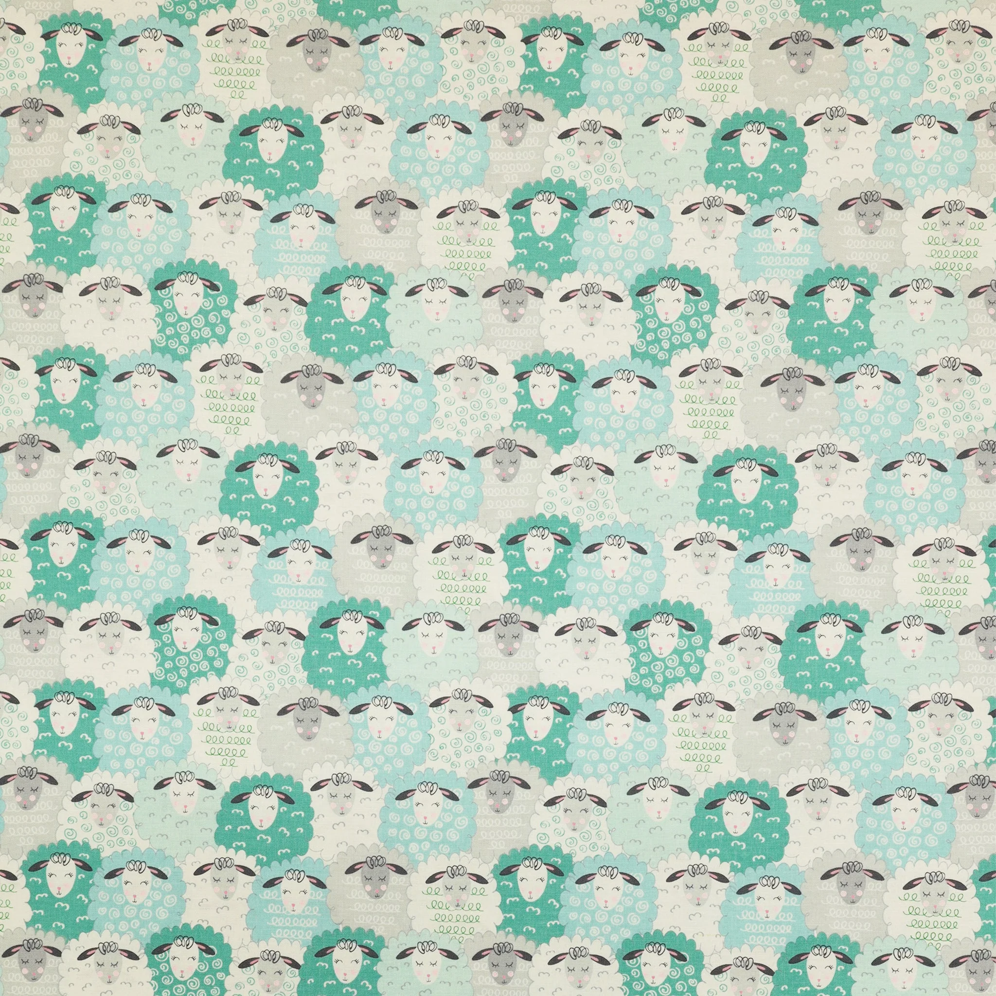 Sweet Little Lamb Fabric Collection - Cozy Lamb Aqua