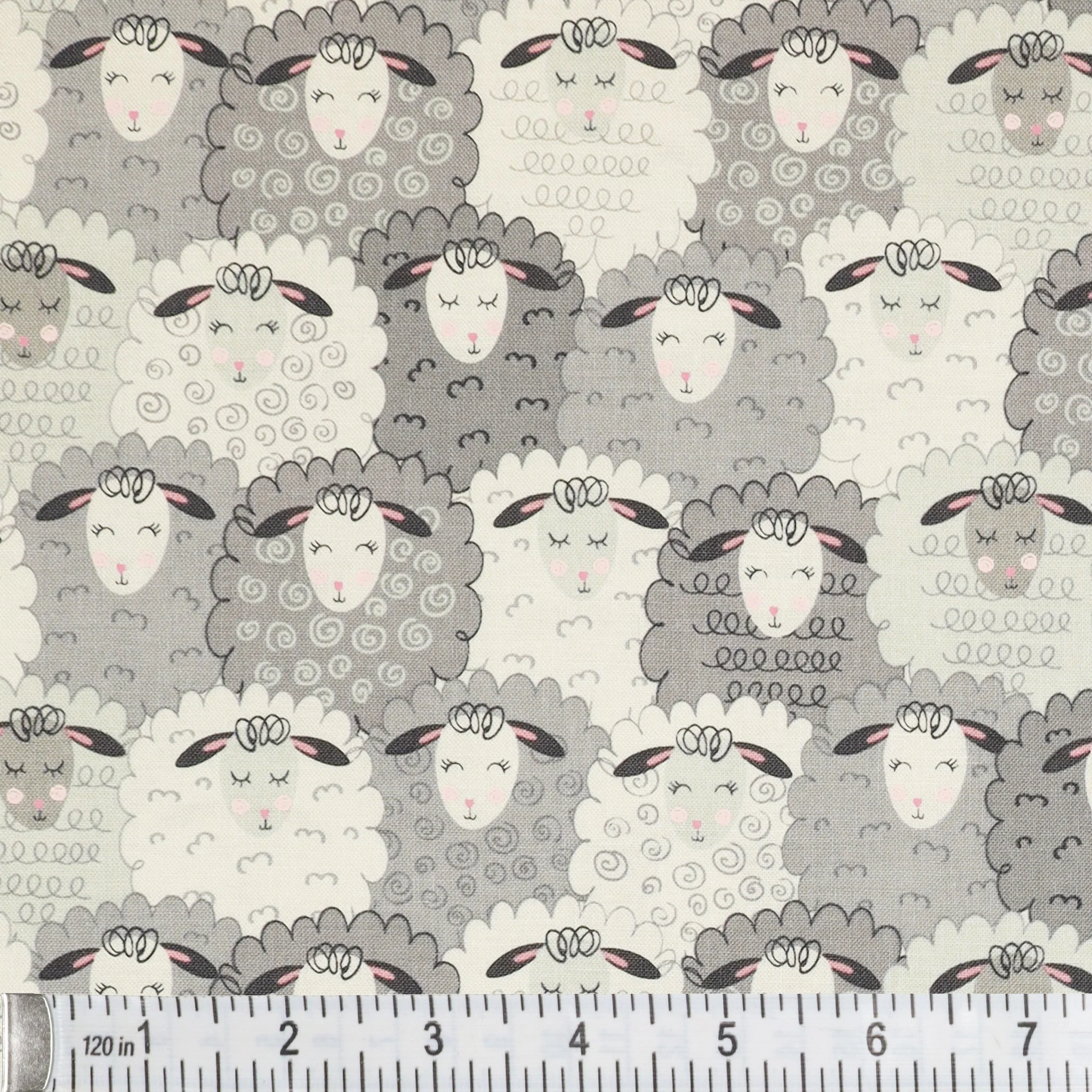 Sweet Little Lamb Fabric Collection - Cozy Lamb Gray - Image 3