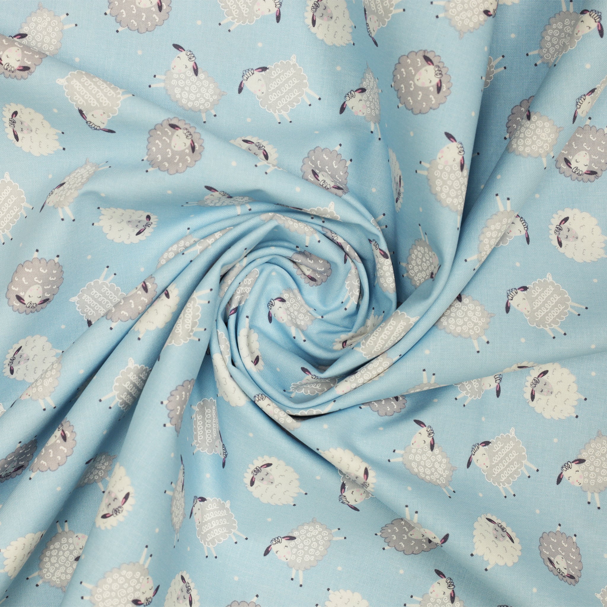 Sweet Little Lamb Fabric Collection - Dreamy Little Lamb Blue - Image 2