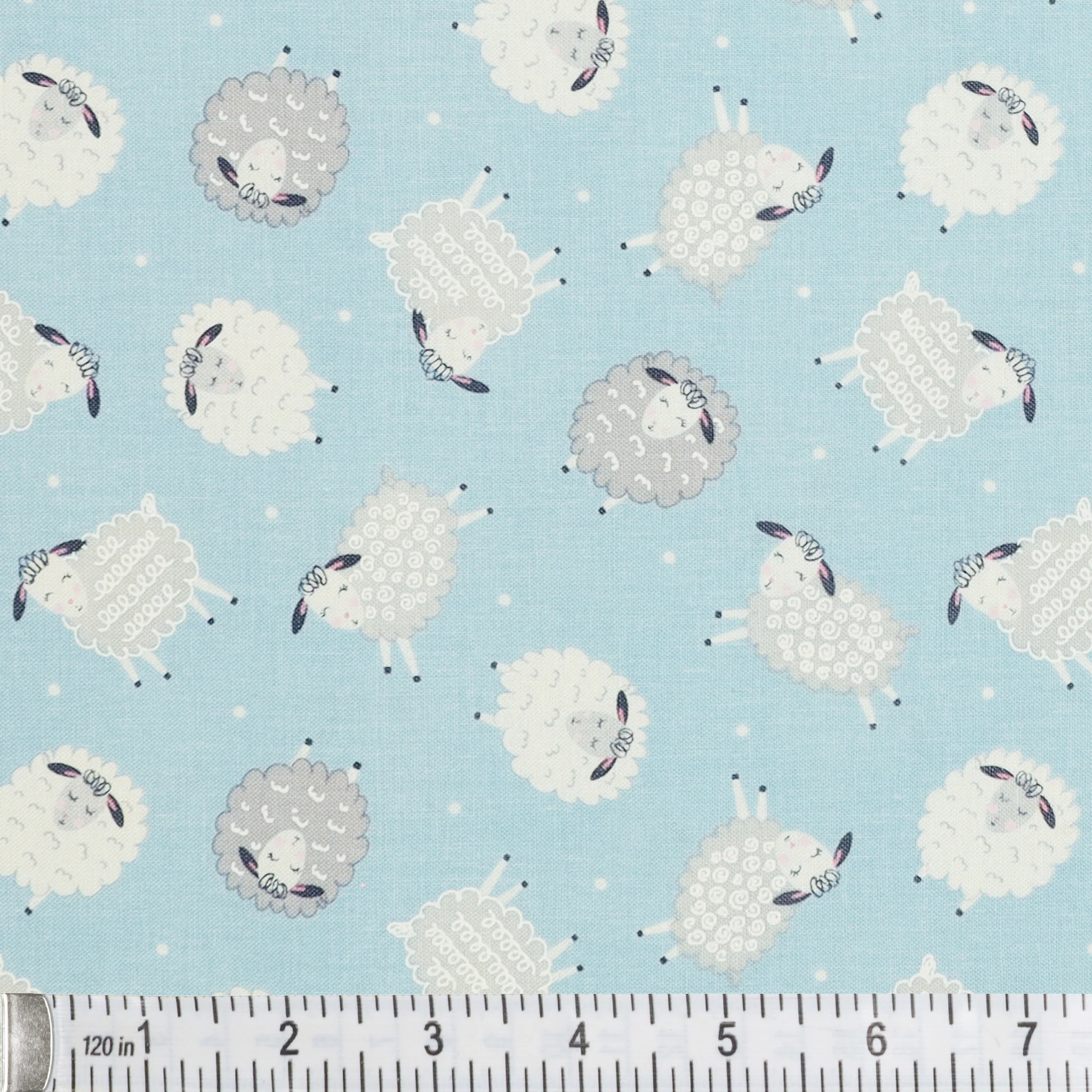 Sweet Little Lamb Fabric Collection - Dreamy Little Lamb Blue - Image 3