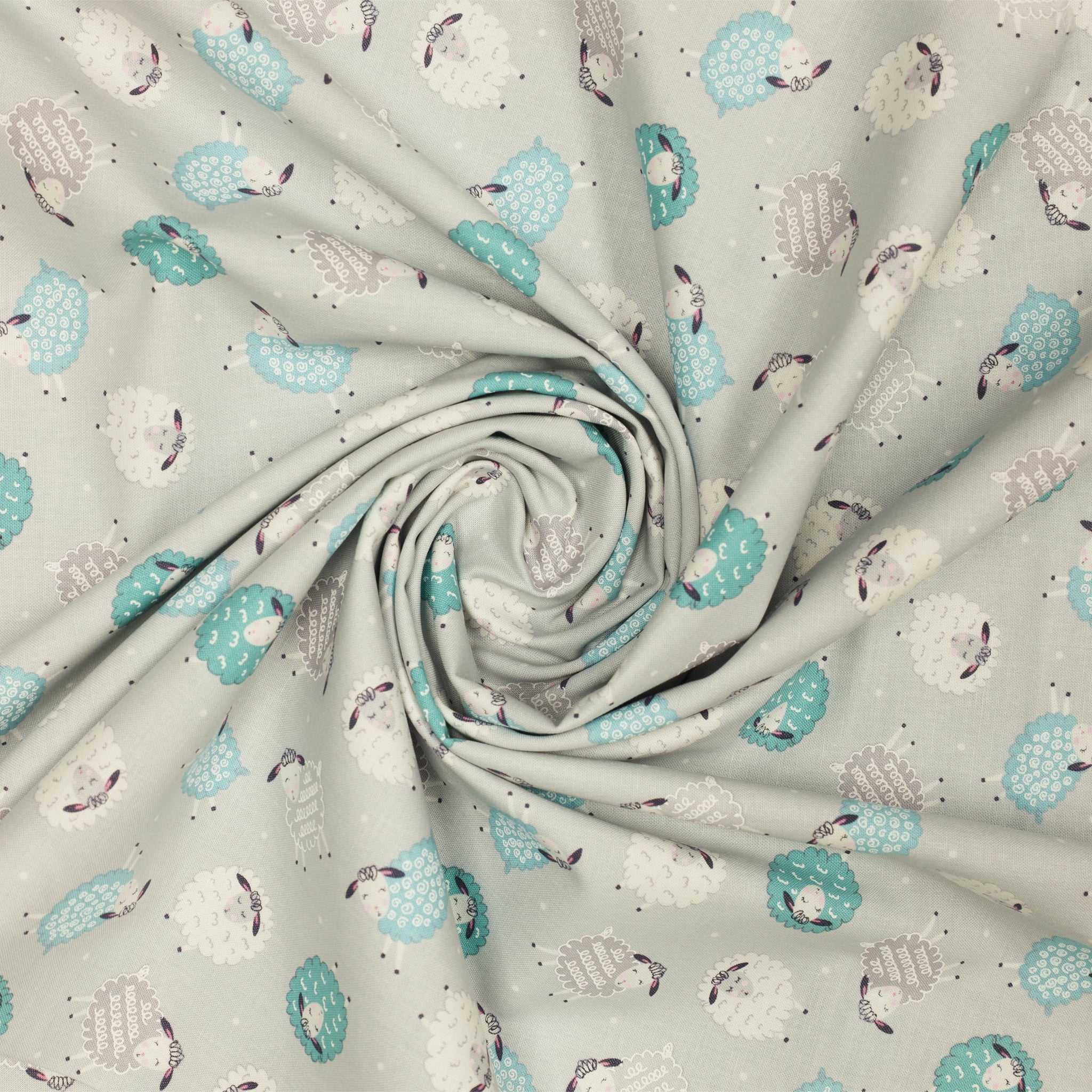 Sweet Little Lamb Fabric Collection - Dreamy Little Lamb Gray - Image 2