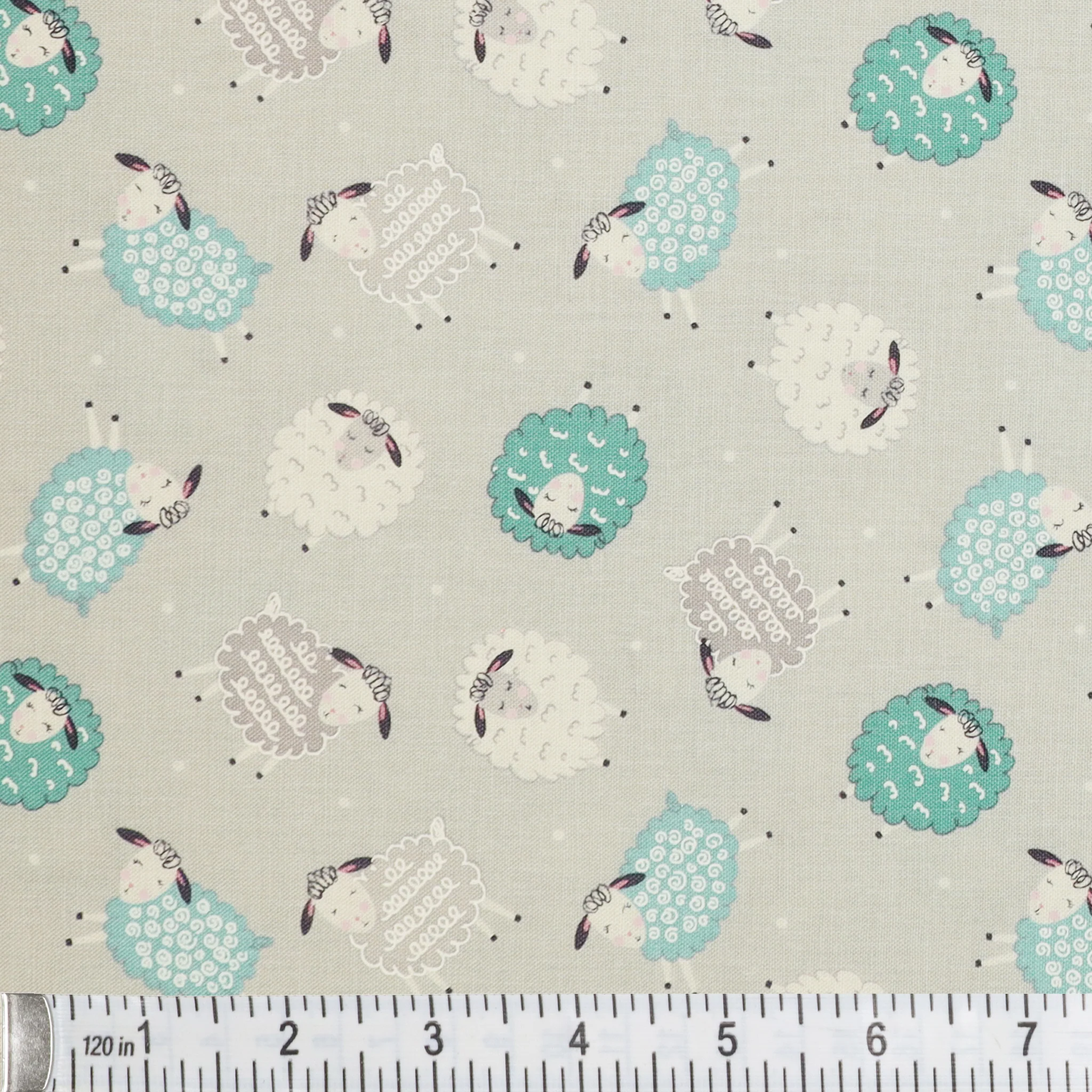 Sweet Little Lamb Fabric Collection - Dreamy Little Lamb Gray - Image 3