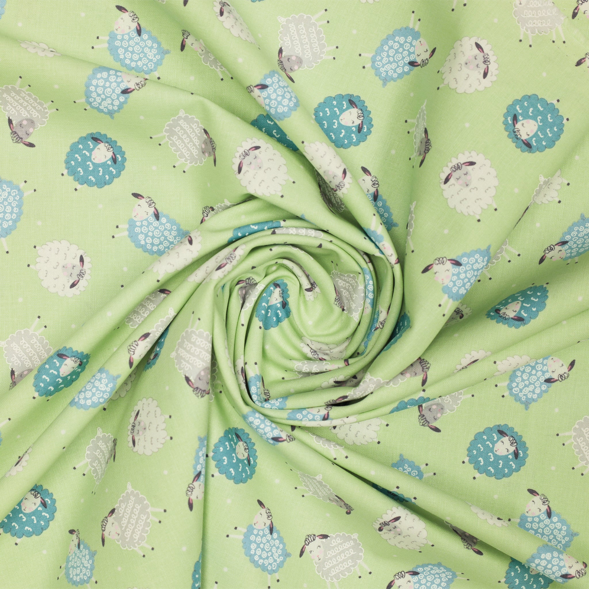Sweet Little Lamb Fabric Collection - Dreamy Little Lamb Green - Image 2