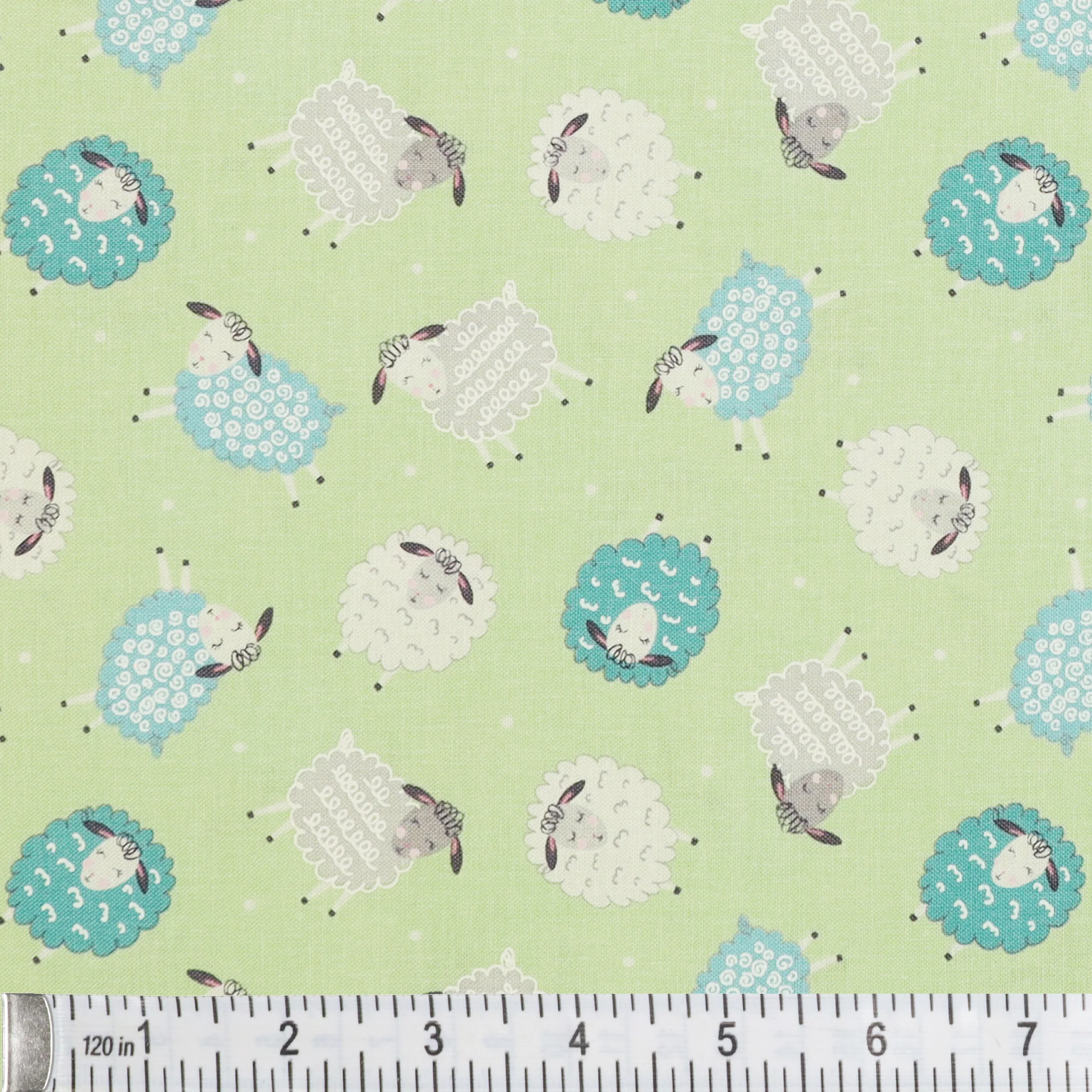 Sweet Little Lamb Fabric Collection - Dreamy Little Lamb Green - Image 3