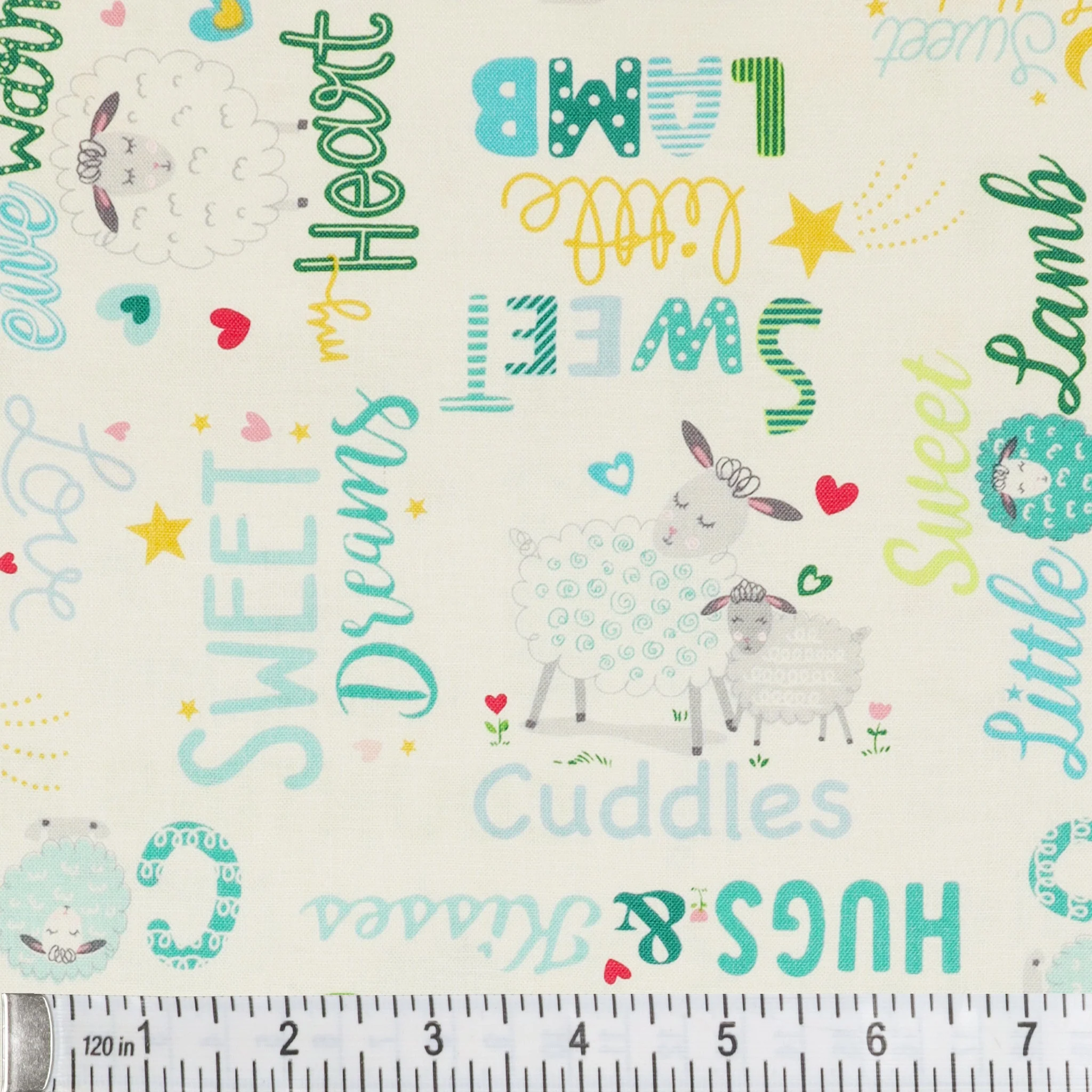 Sweet Little Lamb Fabric Collection - Sweet & Cozy Words White - Image 3