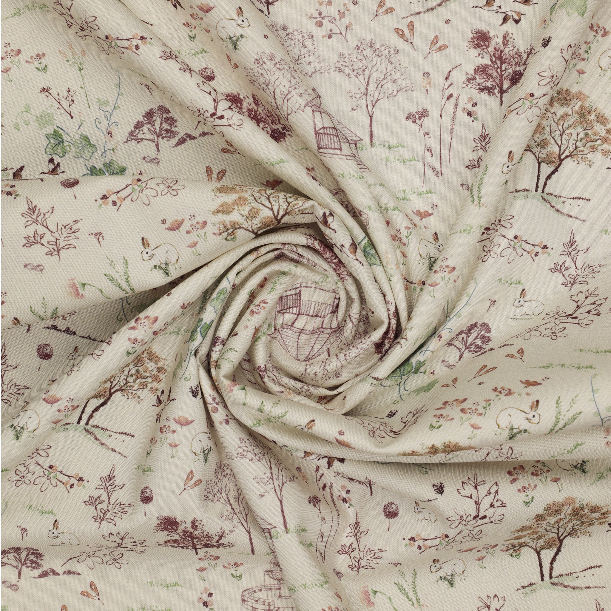 Sweet Meadow Fabric Collection - Gazebo Garden Cream - Image 2