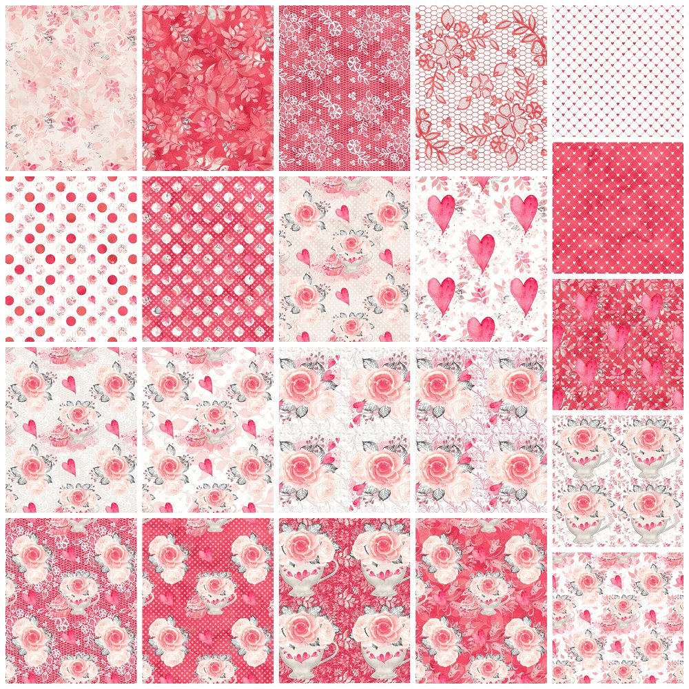 Sweet Valentine Fabric Collection - 1/2 Yard Bundle