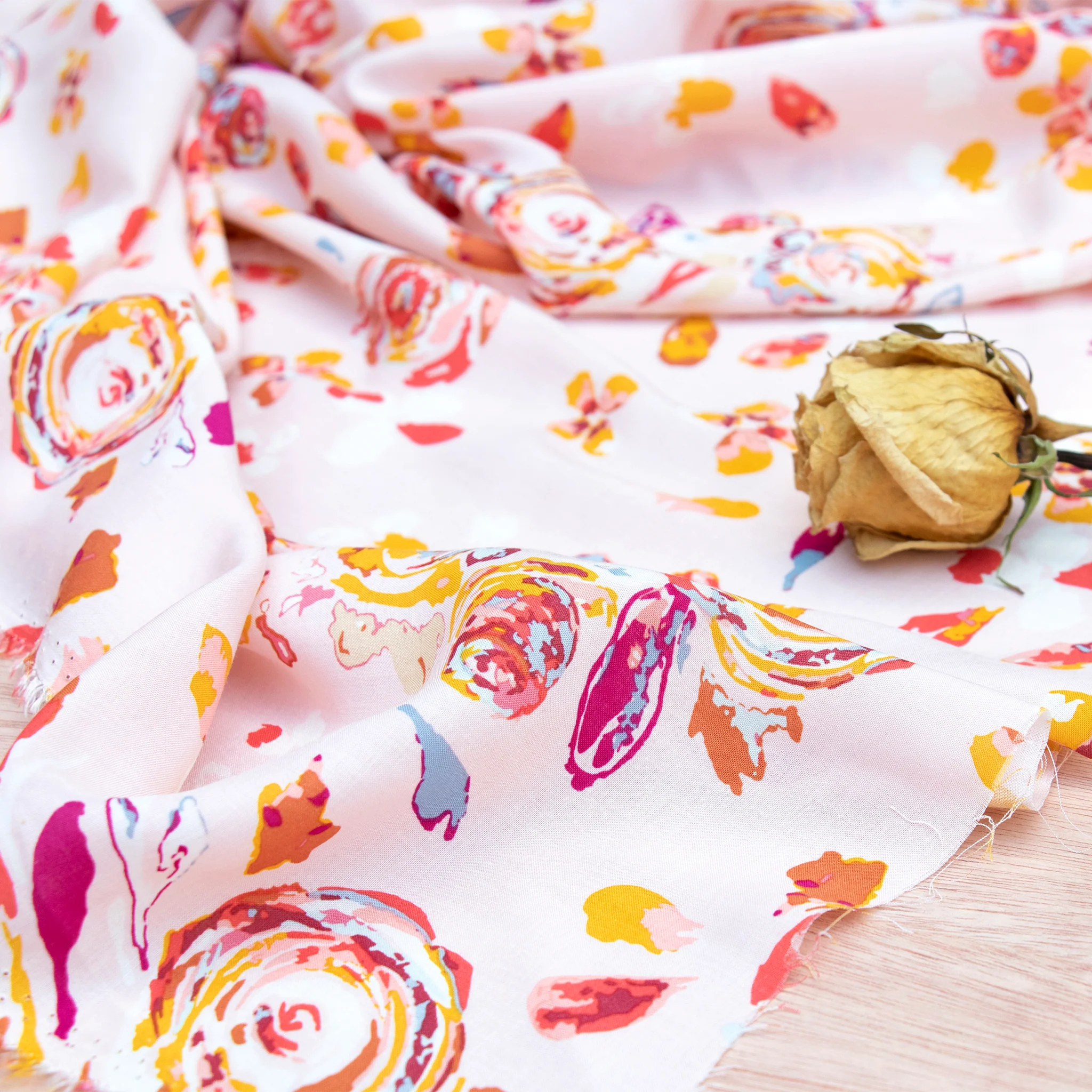 Swifting Flora Rosewood Fabric in Rayon - Image 7