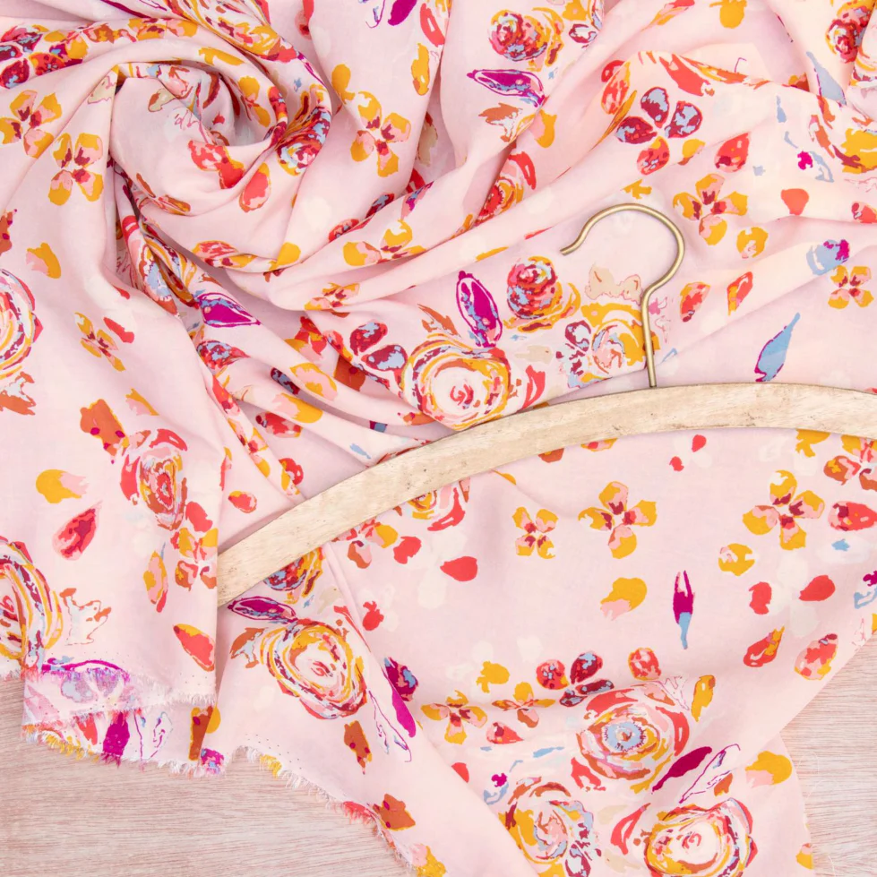 Swifting Flora Rosewood Fabric in Rayon - Image 8