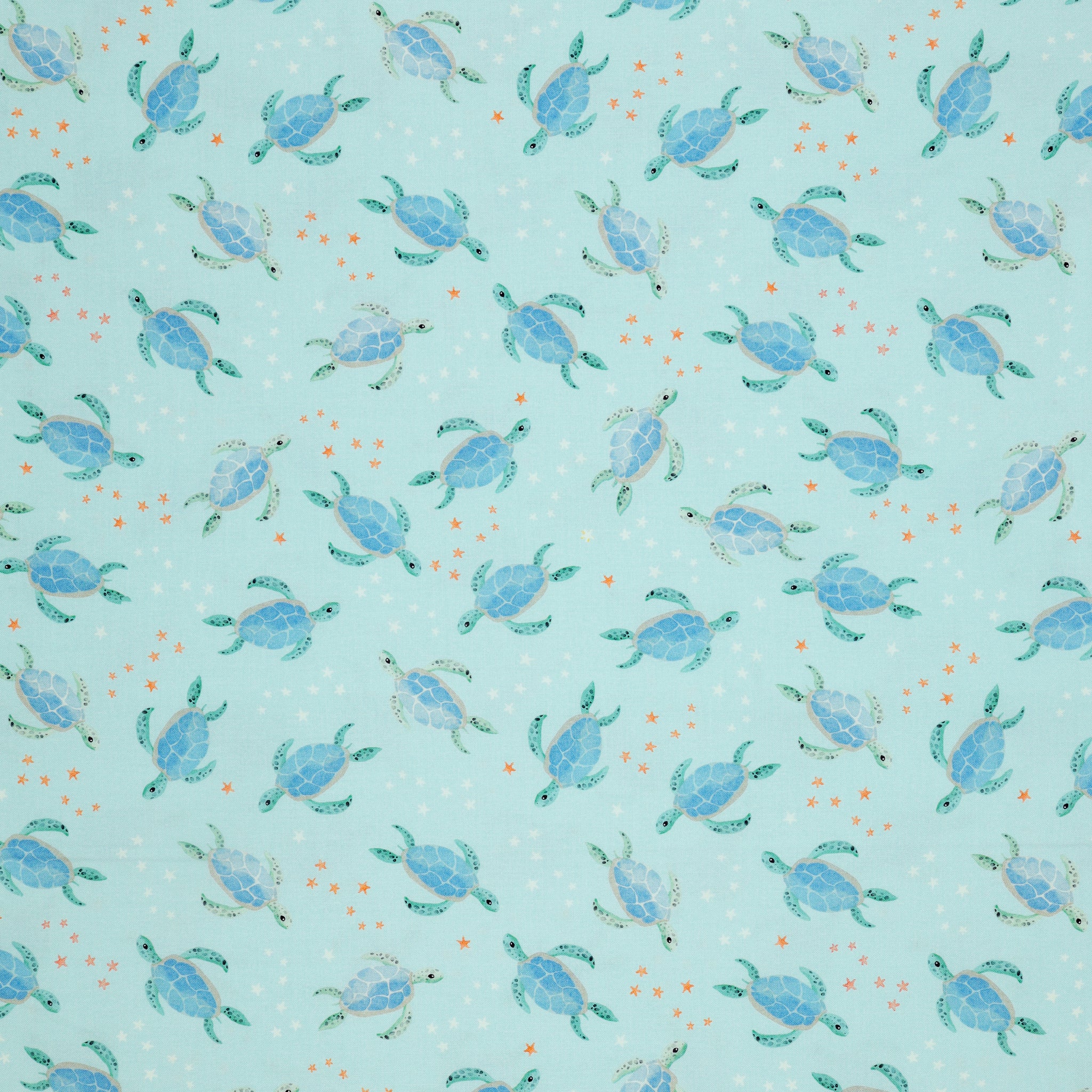 Swim With Me Fabric Collection - Sea Turtles Light Blue