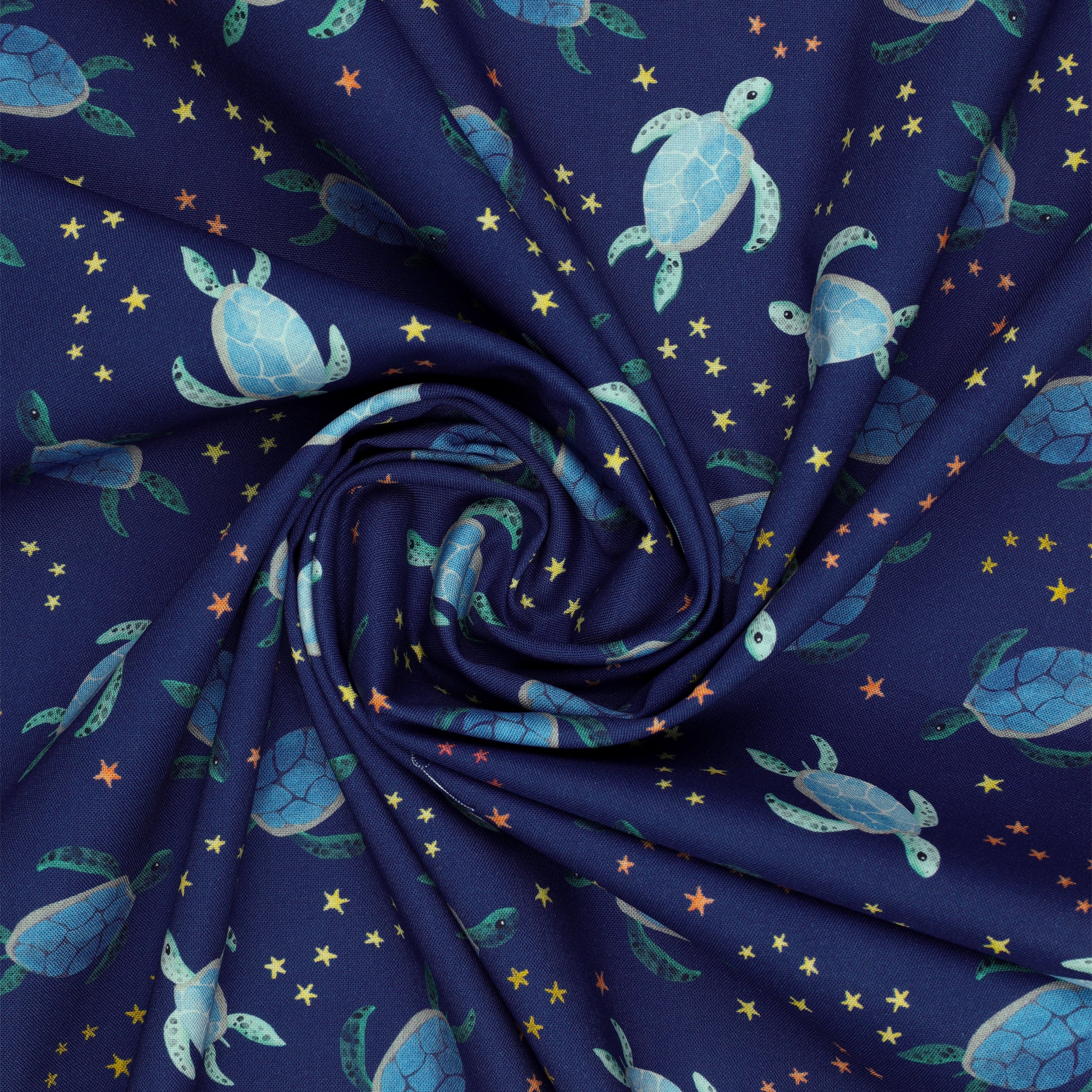 Swim With Me Fabric Collection - Sea Turtles Navy - Image 2