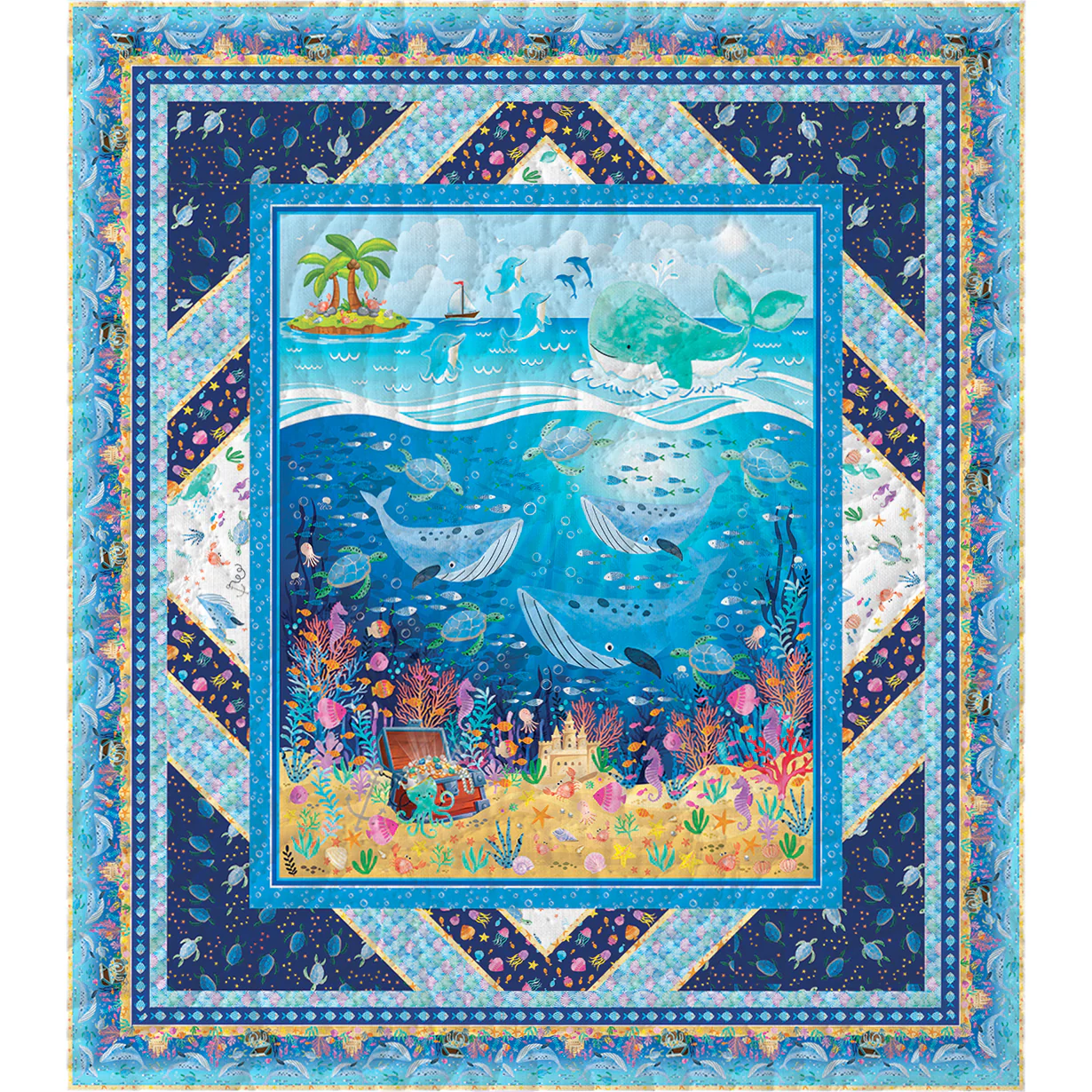 Swim With Me Fabric Collection - Let's Swim Panel Multi - Image 3