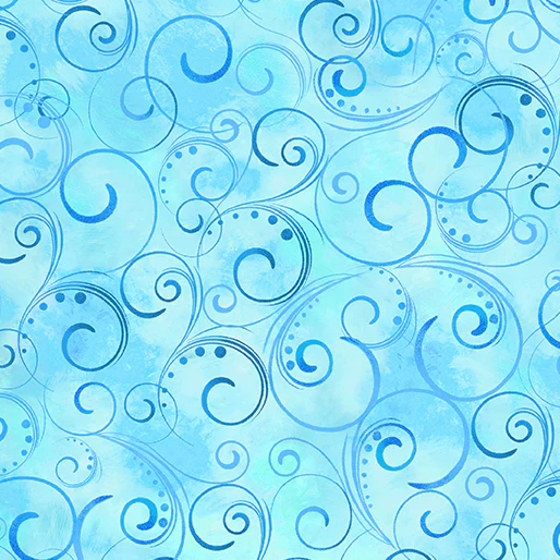 Swirling Splendor 108" Wide Quilt Backing - Blue