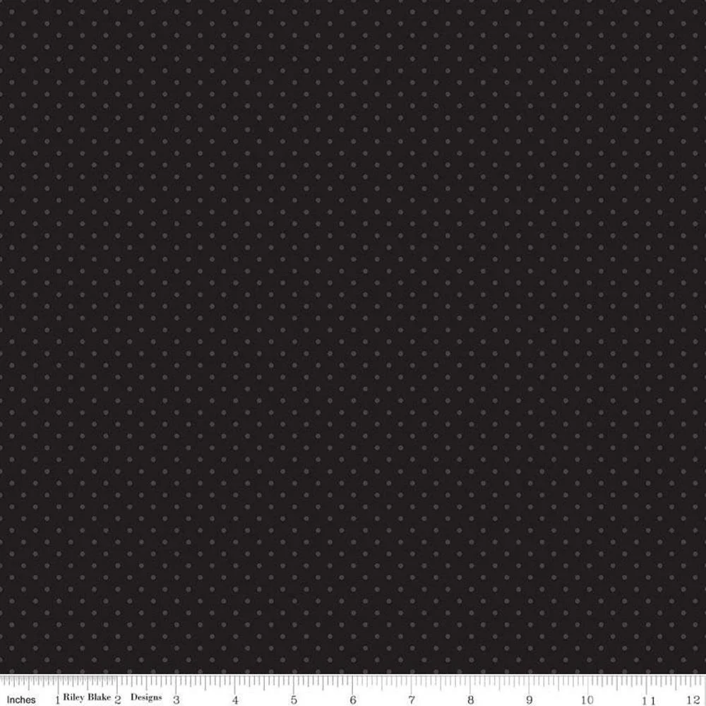 Swiss Dots Tone on Tone Fabric Collection - Black