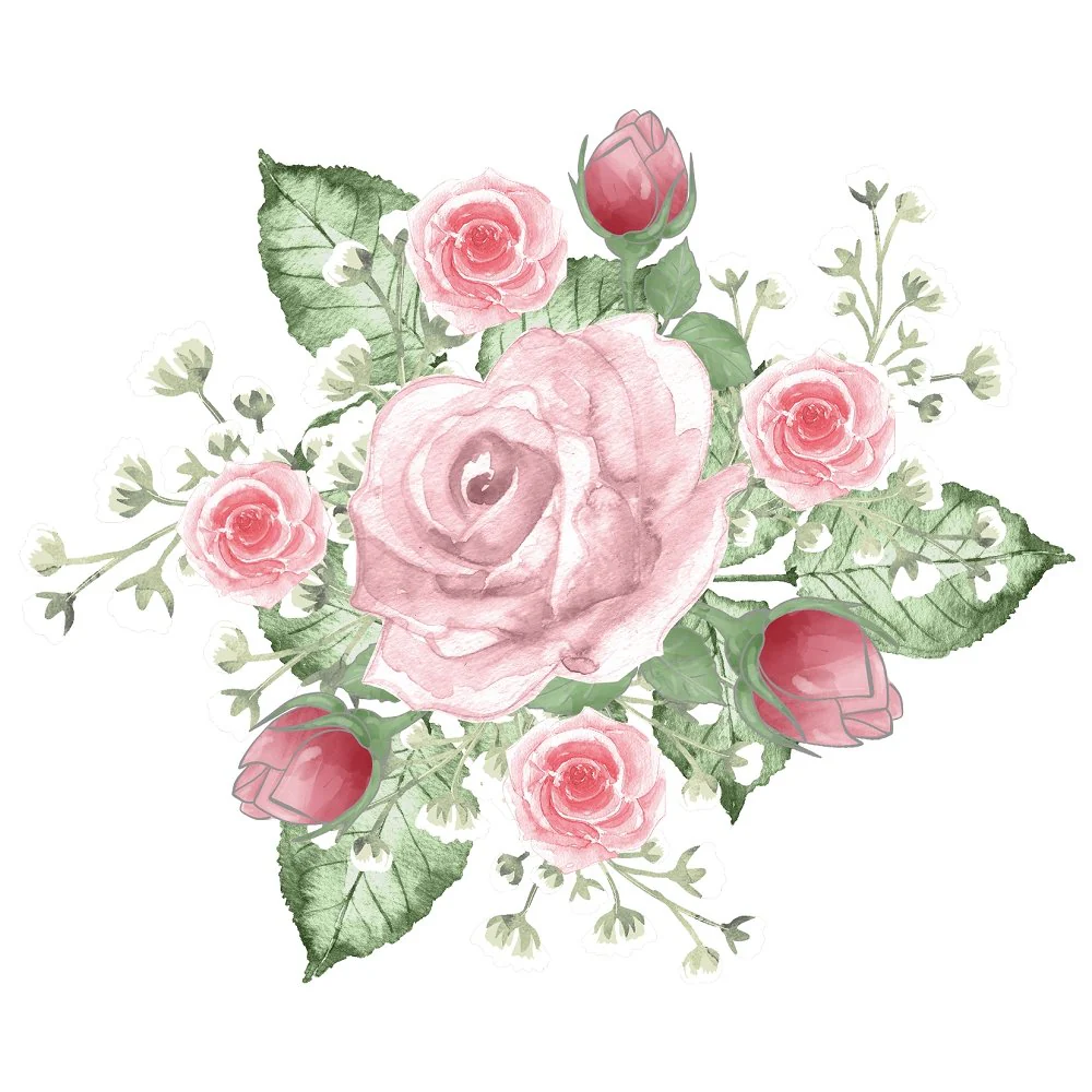 Tea Time Bouquet #1 Fabric Panel