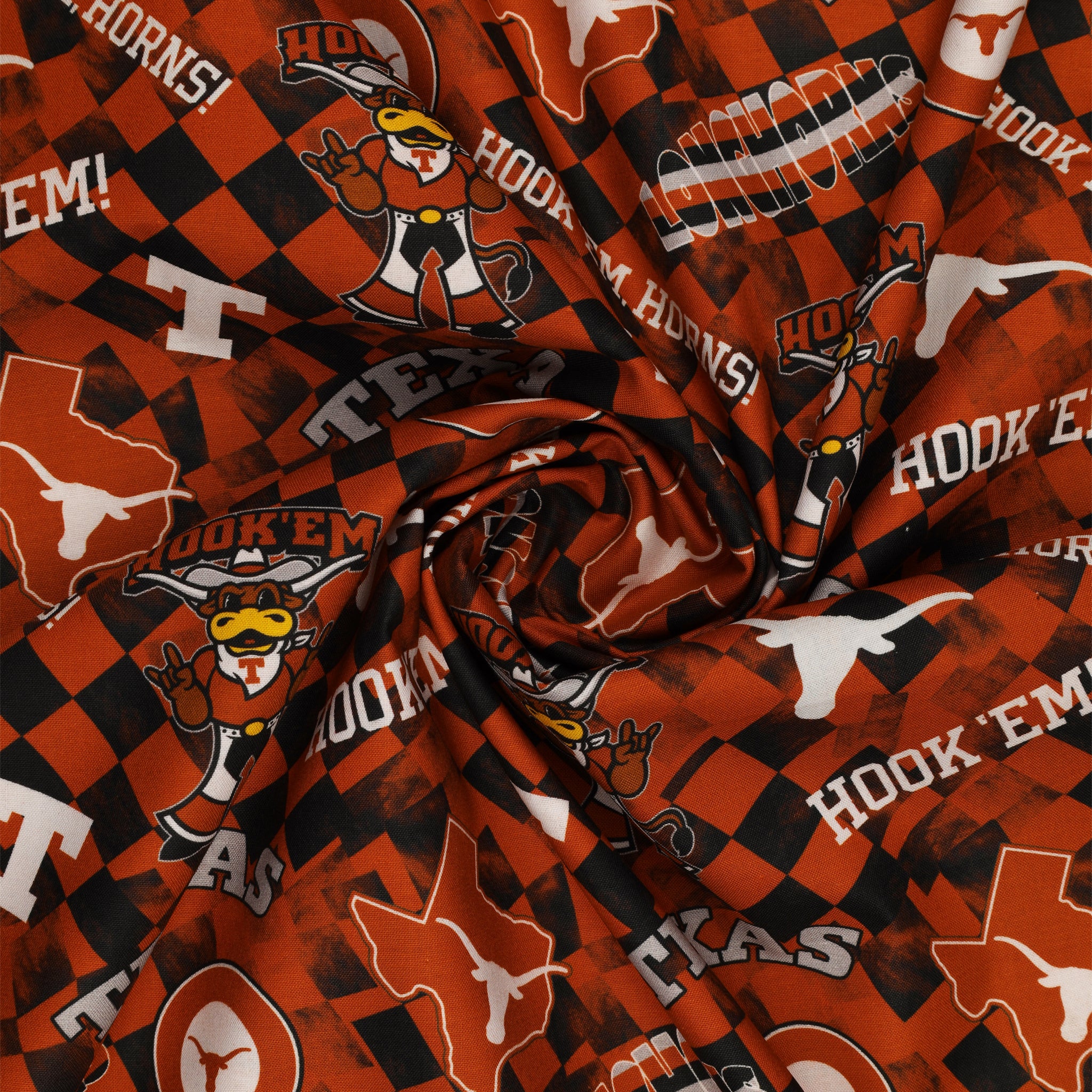 Texas Longhorns Allover Checker Fabric - Image 2