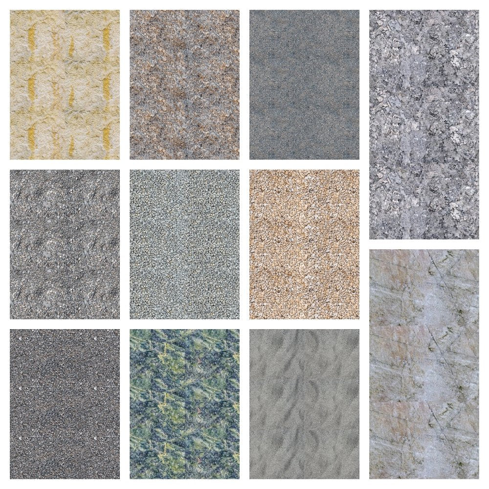 Textured Gravel & Stone Fat Eighth Bundle - 11 Pieces
