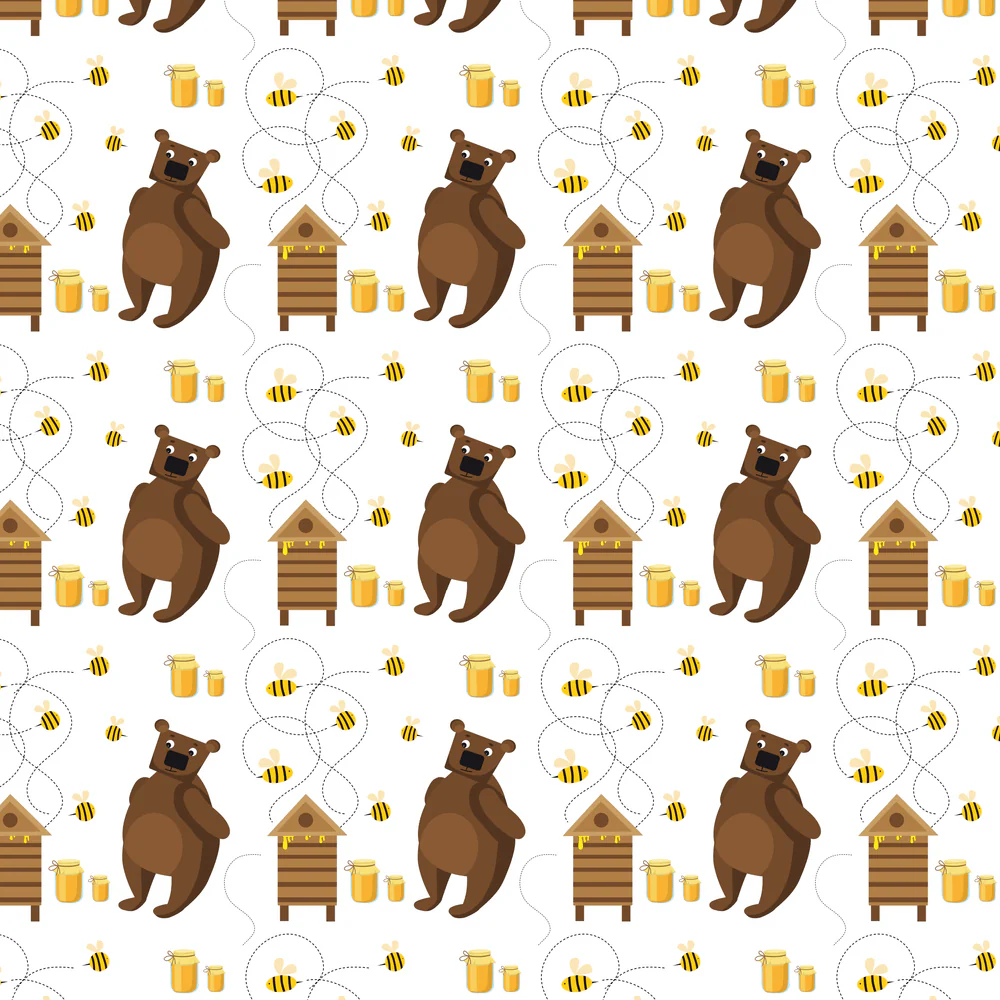 The Bees, Bears & Honey Fabric - Multi
