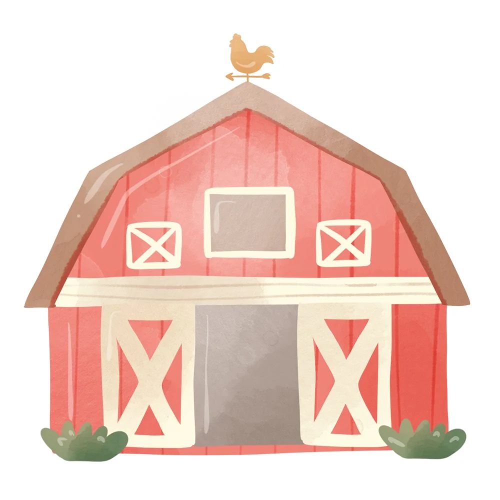 The Cutest Little Farm Barn Fabric Panel