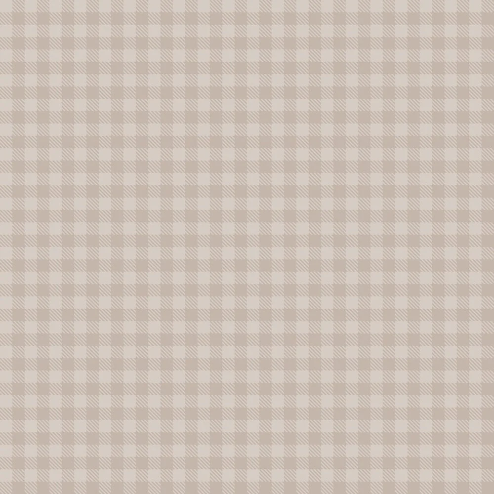 The Cutest Little Farm Checkered Fabric - Brown