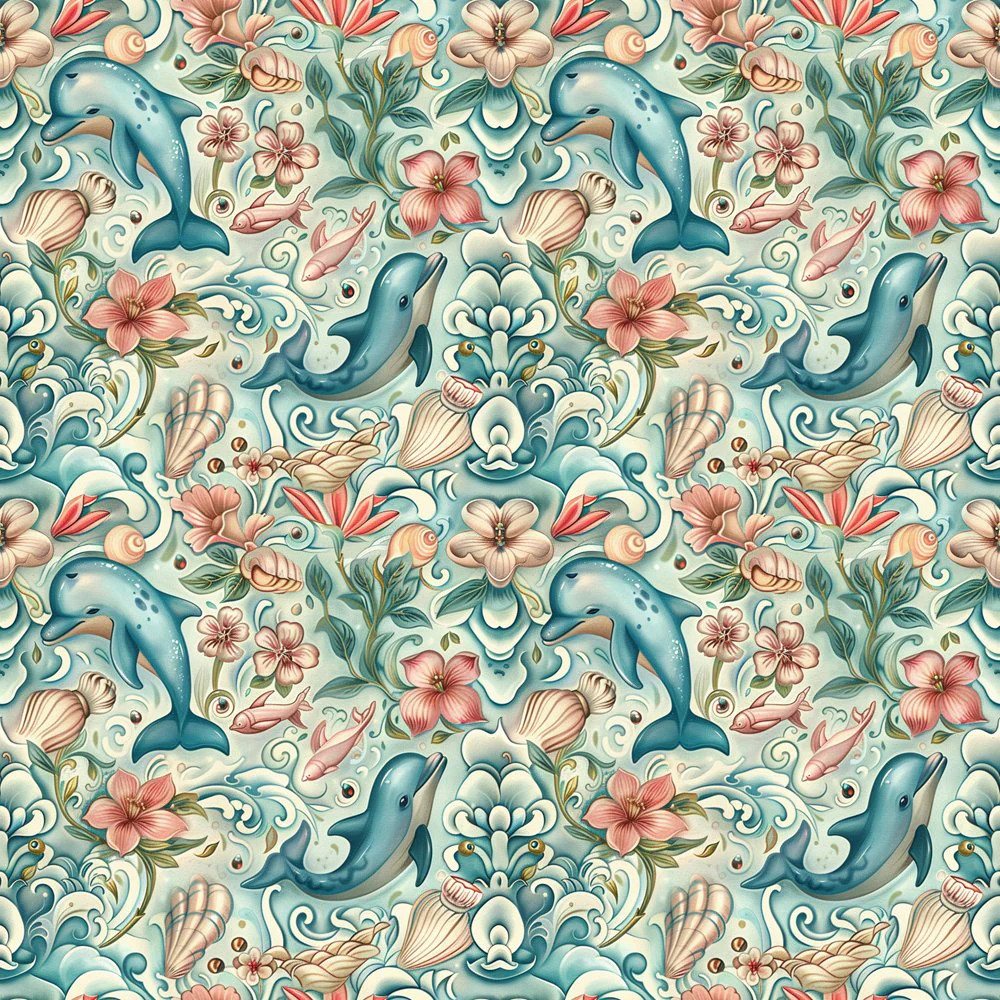 The Dolphin Bay Pattern #2 Fabric