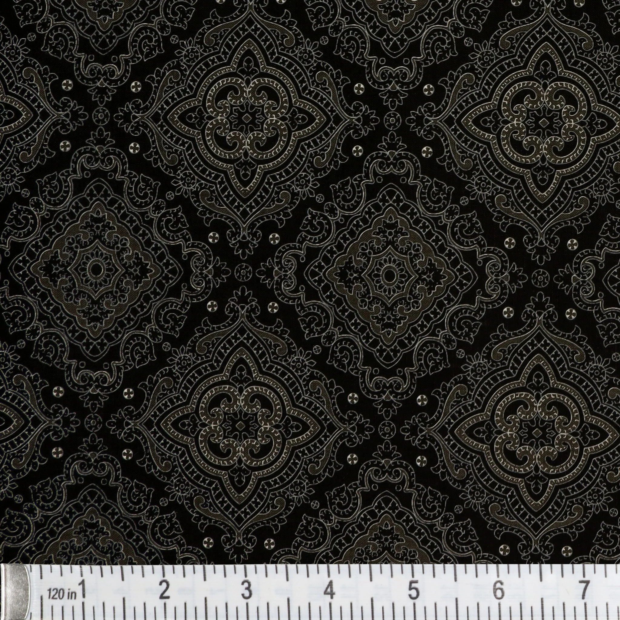 The Drawing Room Fabric Collection - Tea Table Charcoal - Image 2