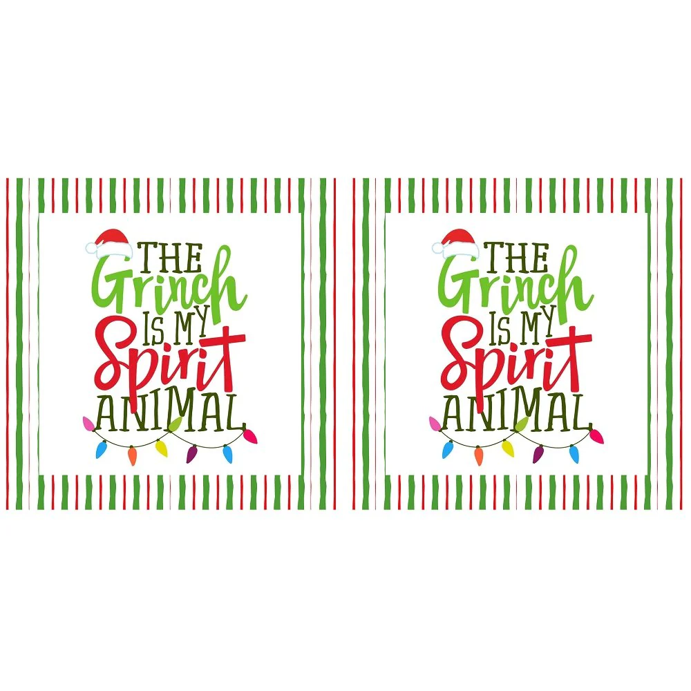 The Grinch Is My Spirit Animal Pillow Fabric Panels - Image 2