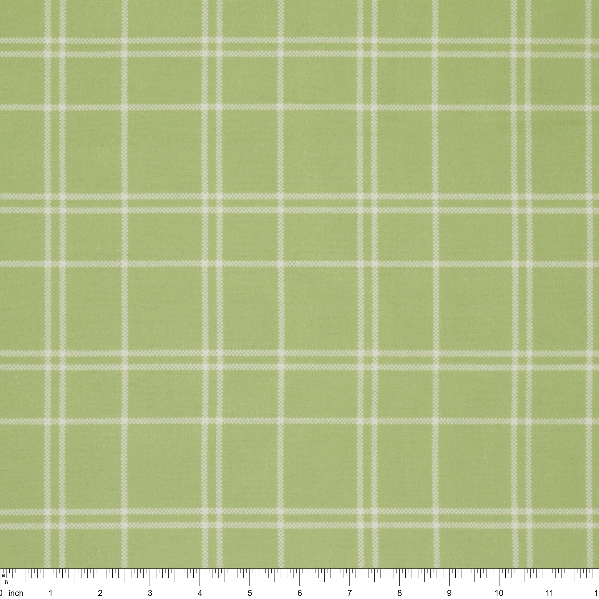 The North Pole Flannel Fabric Collection - Plaid Honeydew - Image 3