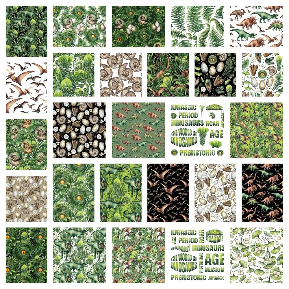 The World of Dinosaurs Fat Quarter Bundle - 27 Pieces