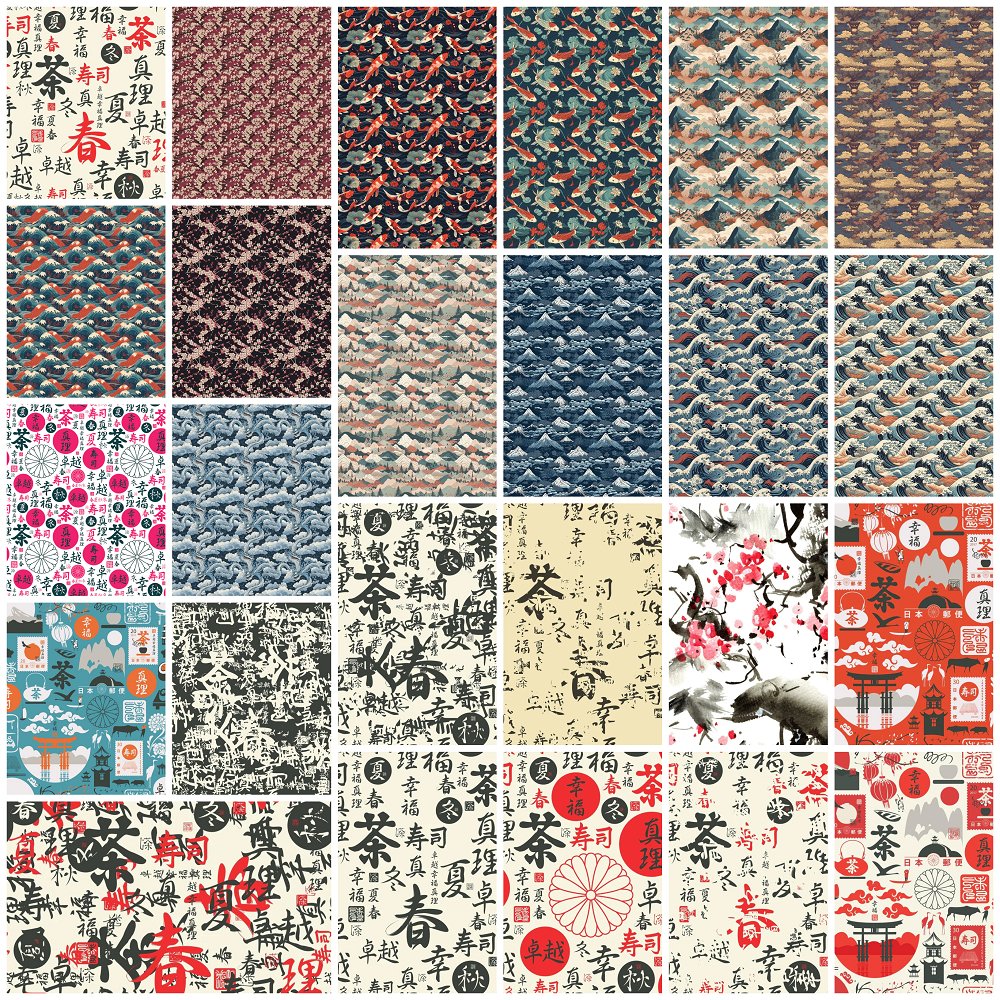 Theme Of Japan Fat Quarter Bundle - 25 Pieces