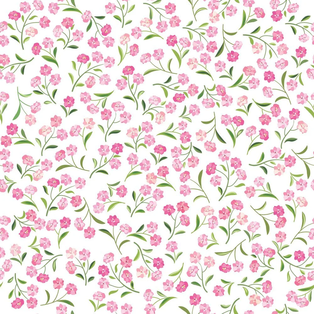 Tiny Pink Watercolor Flowers Fabric