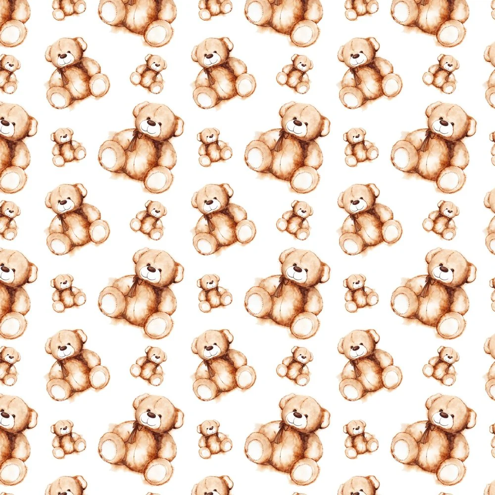 Tossed Lovely Teddy Bear Fabric