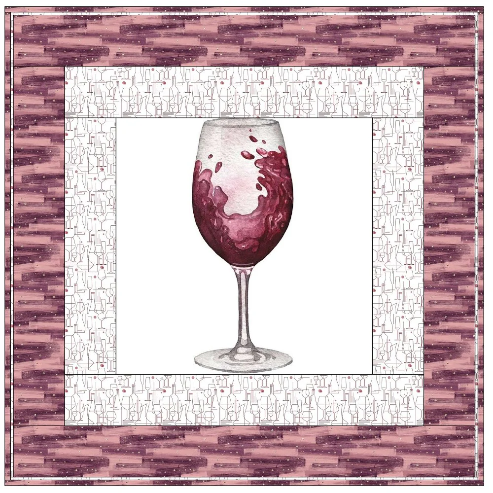 Tossed Merlot Wine Glass Wall Hanging 42" x 42" - Image 2