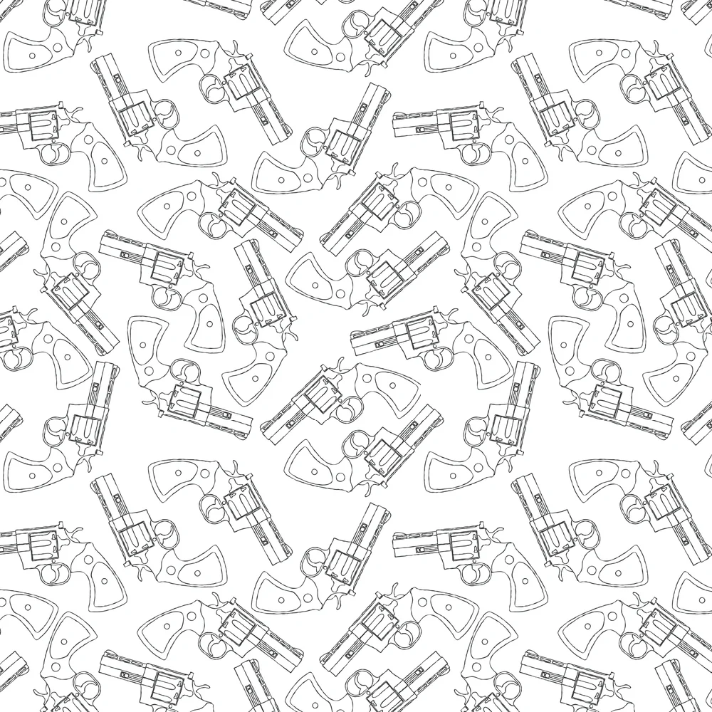 Tossed Vintage Revolver Fabric - Black