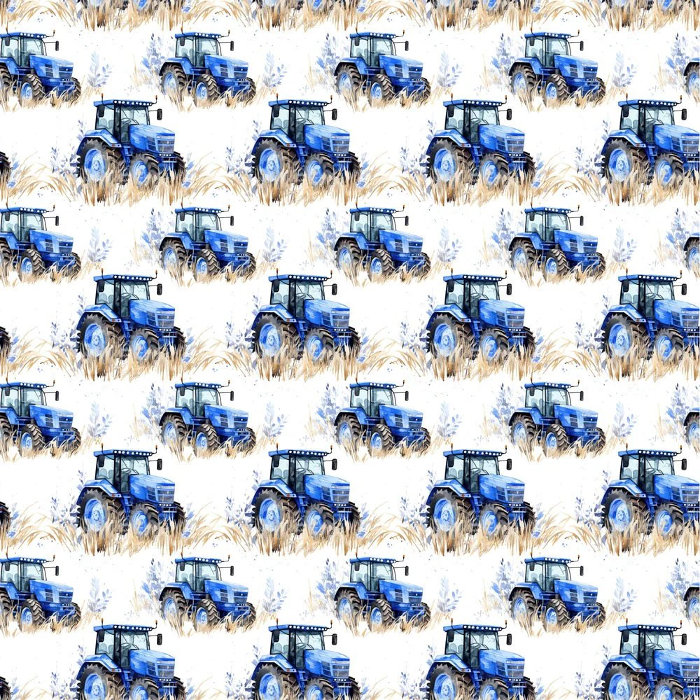 Tractor in Field Fabric