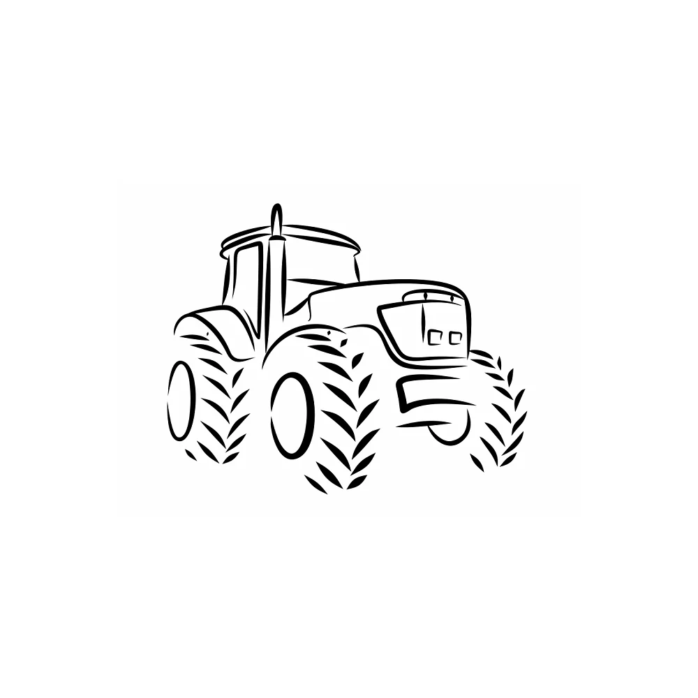 Tractor Sketch Fabric Panel