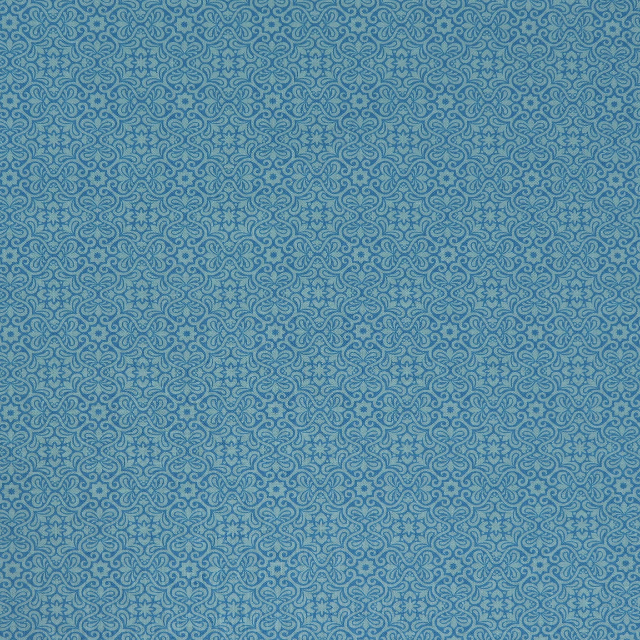 Transparency Watercolors Fabric Collection - Damask Bluebell